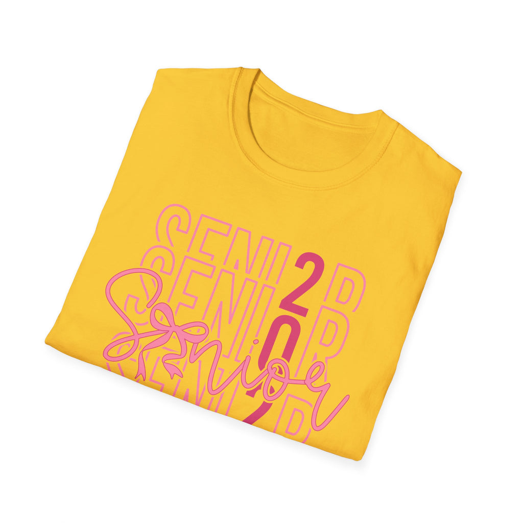 Senior 2026 T-Shirt — Pink Script Graduation Tee