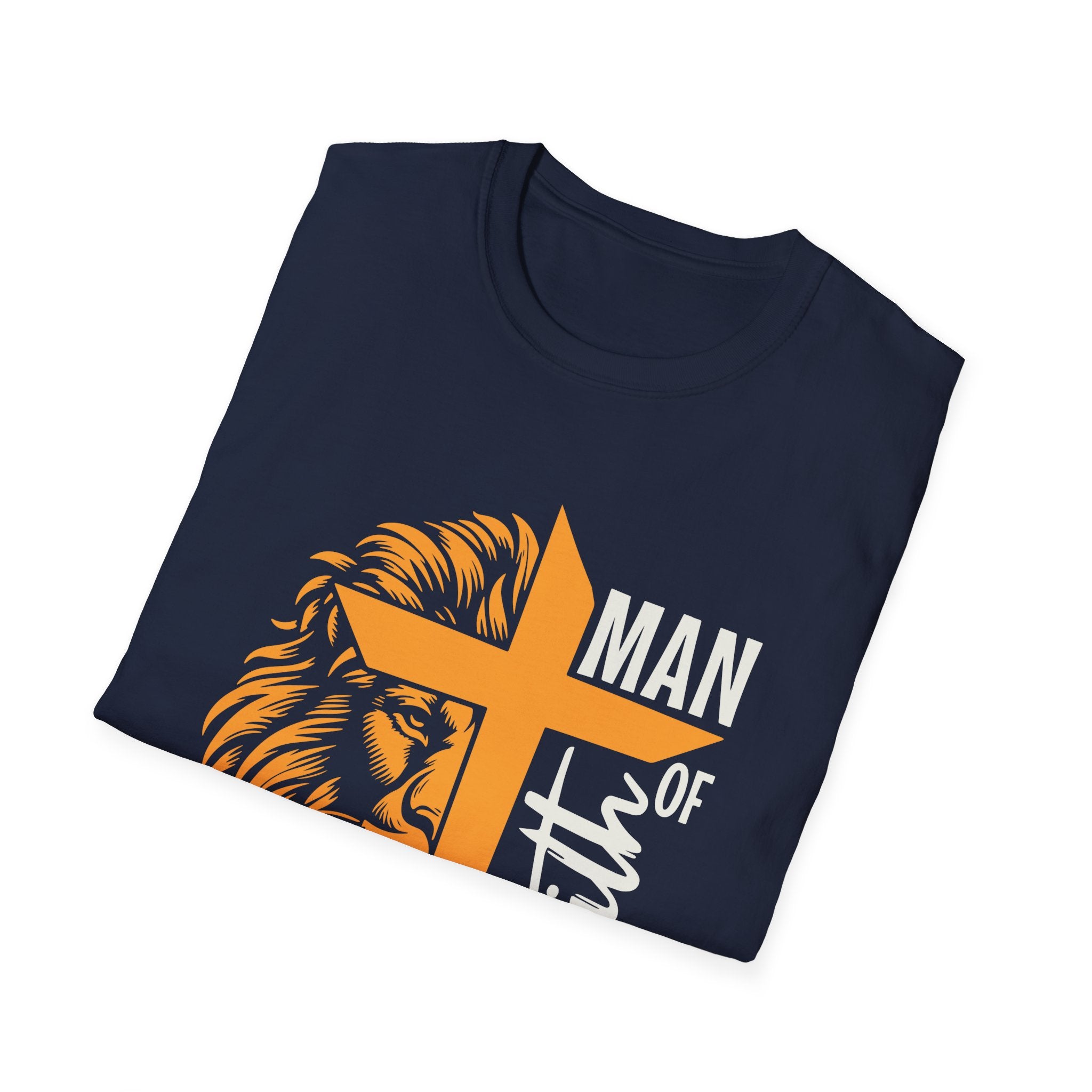Man of Faith T-Shirt — Lion & Cross Christian Tee (1 Corinthians 16:13)