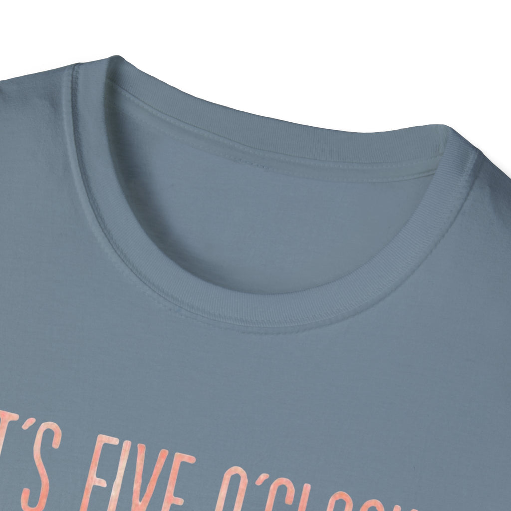 T-Shirt: "It’s Five O’Clock Somewhere" Pastel Vacation Tee