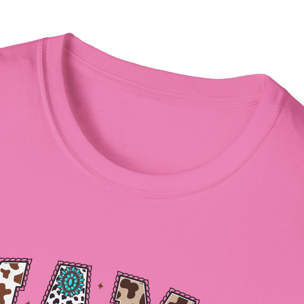Mama Leopard Print Tee with Teal Bow – Cute Mother's Day Shirt