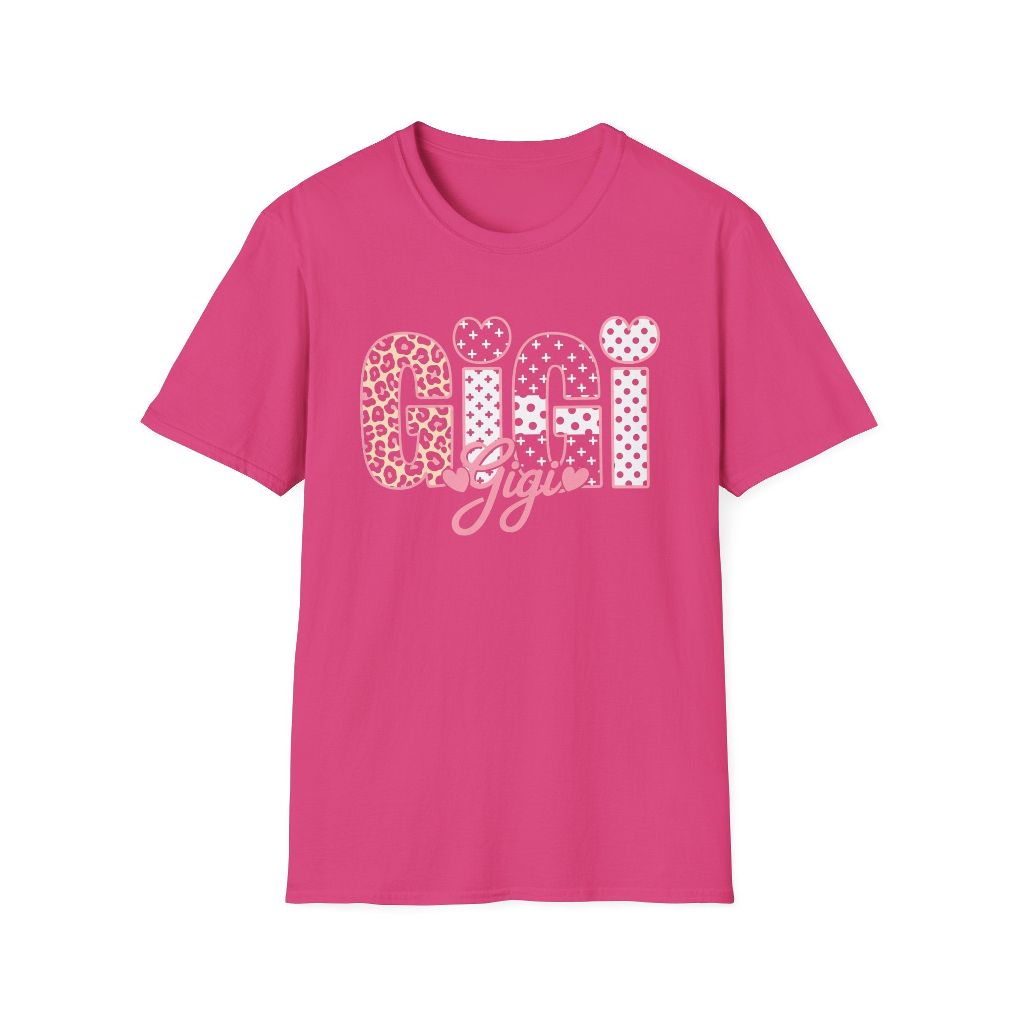 Gigi Floral Heart Tee — Pink 'Gigi' Script Grandmother T-Shirt