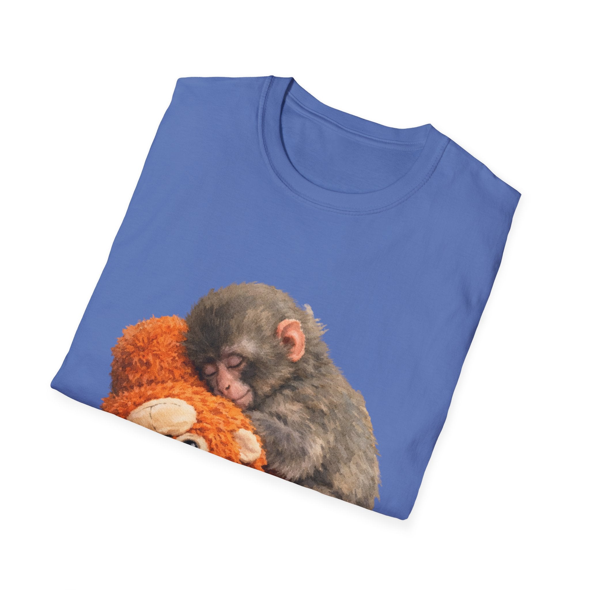 Baby Monkey & Teddy T-Shirt — Cute Sleepy Primate Graphic Tee
