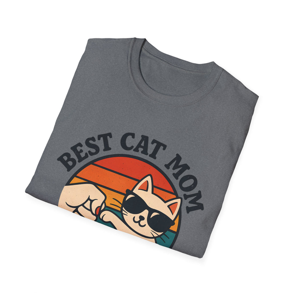 Best Cat Mom Ever T-Shirt — Cute Retro Cat Fist Bump Tee for Cat Lovers, Mother's Day Gift
