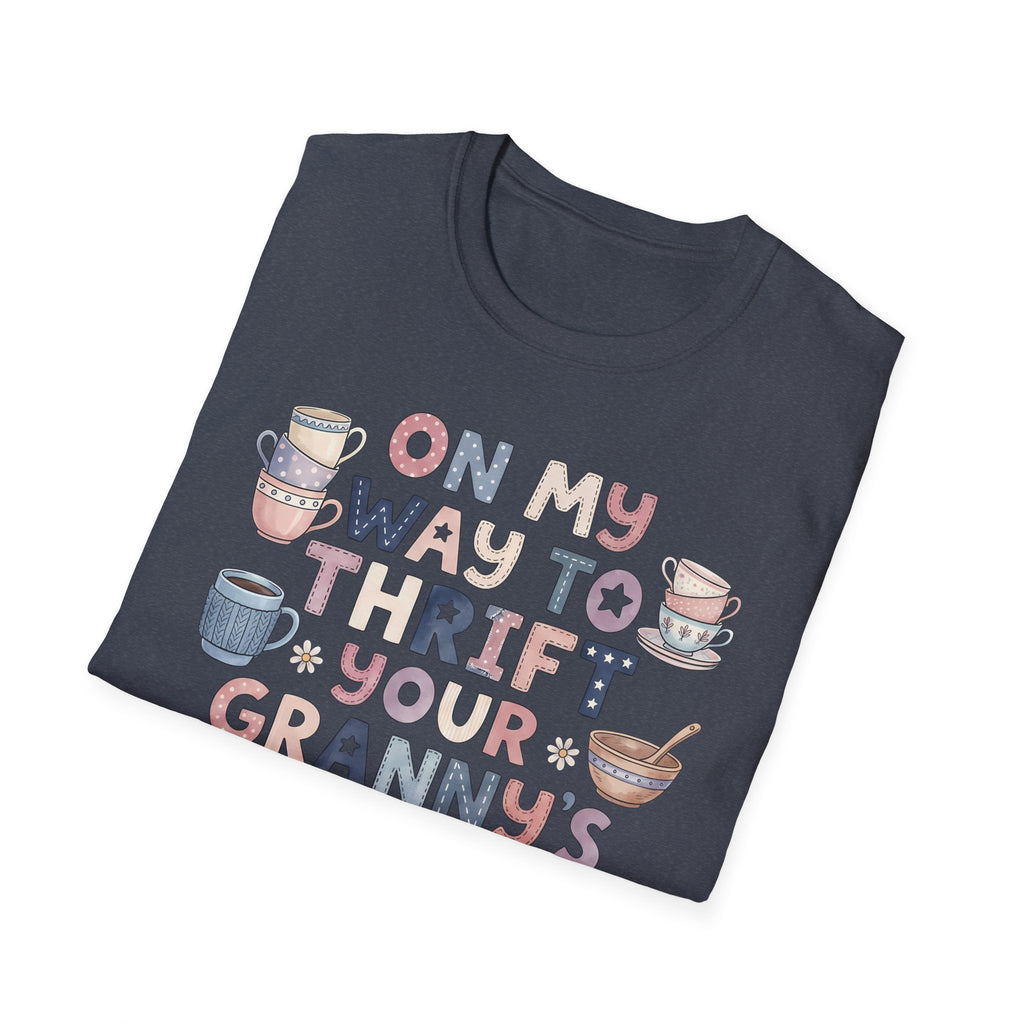 Thrifted Finds Tee — “On My Way to Thrift Your Granny’s Knick Knacks” Vintage Coffee Graphic T-Shirt