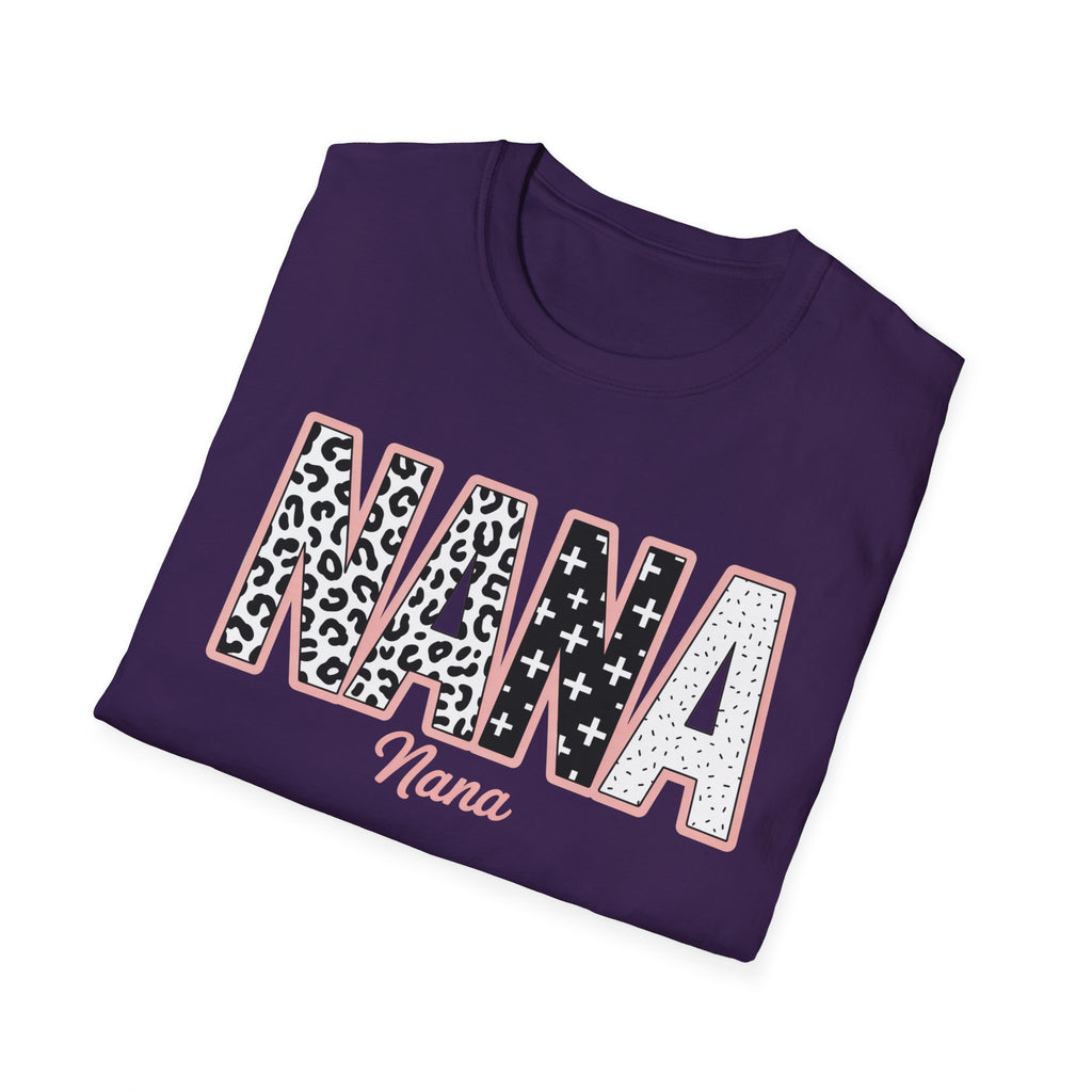 Nana Leopard & Stars T-Shirt — Personalized 'Nana' Graphic Tee for Grandmothers