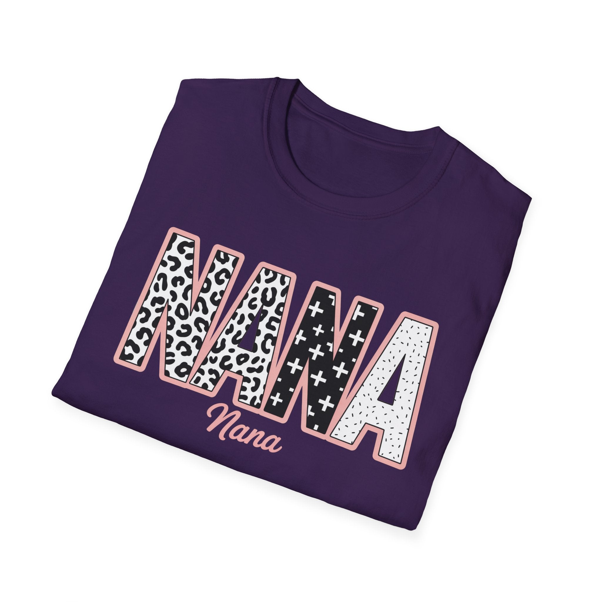 Nana Leopard & Stars T-Shirt — Personalized 'Nana' Graphic Tee for Grandmothers