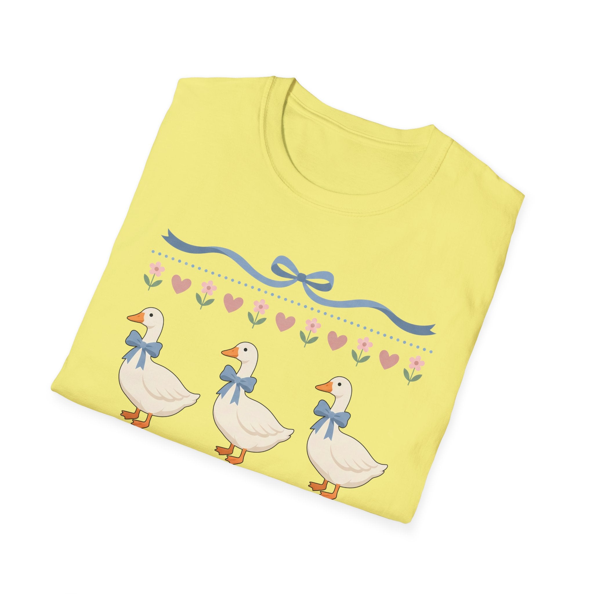 Duck Trio Tee — Cute Pastel Ducks with Bows Spring/Summer Graphic T-Shirt