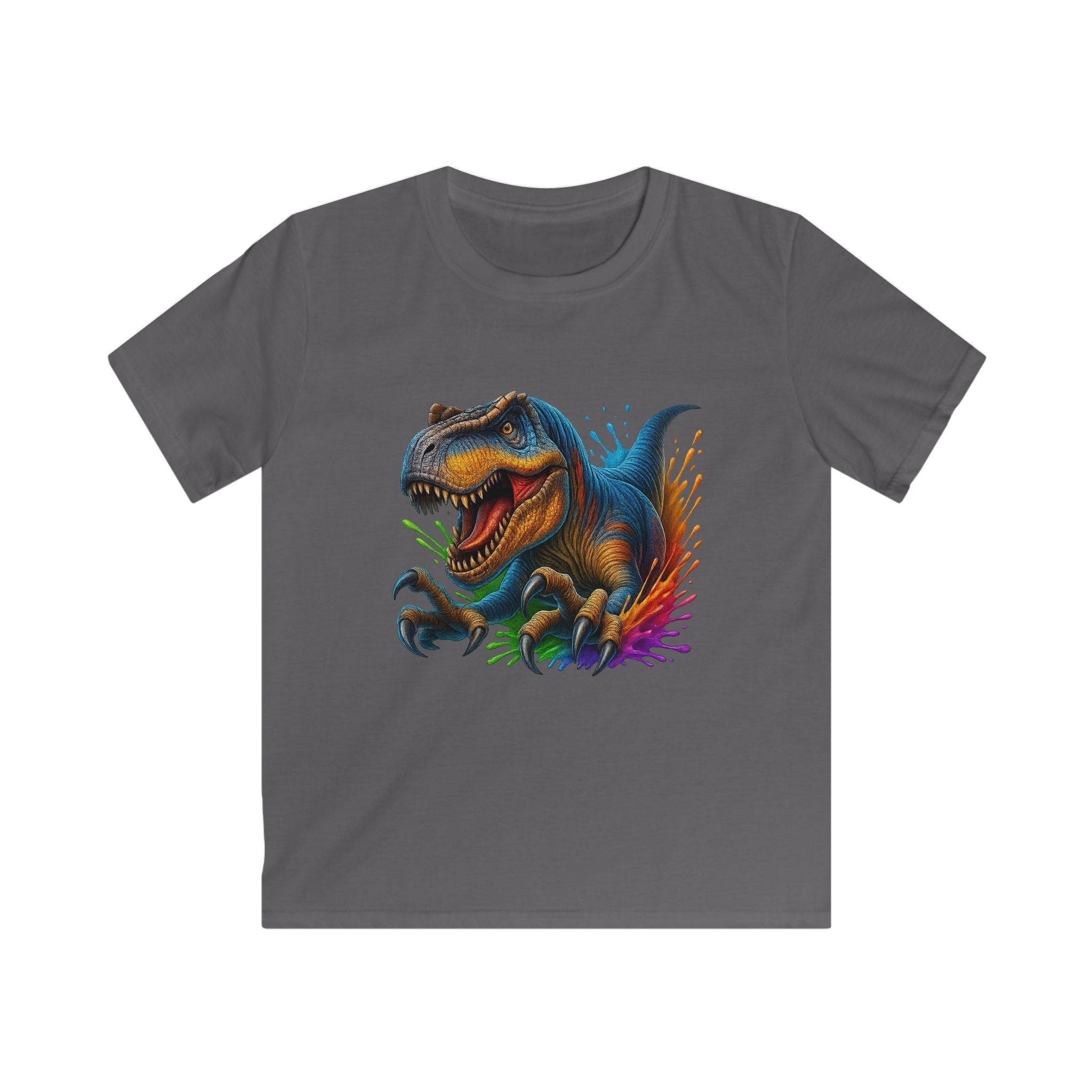 Kids T‑Shirt — Colorful T‑Rex Dinosaur Graphic Tee for Boys & Girls