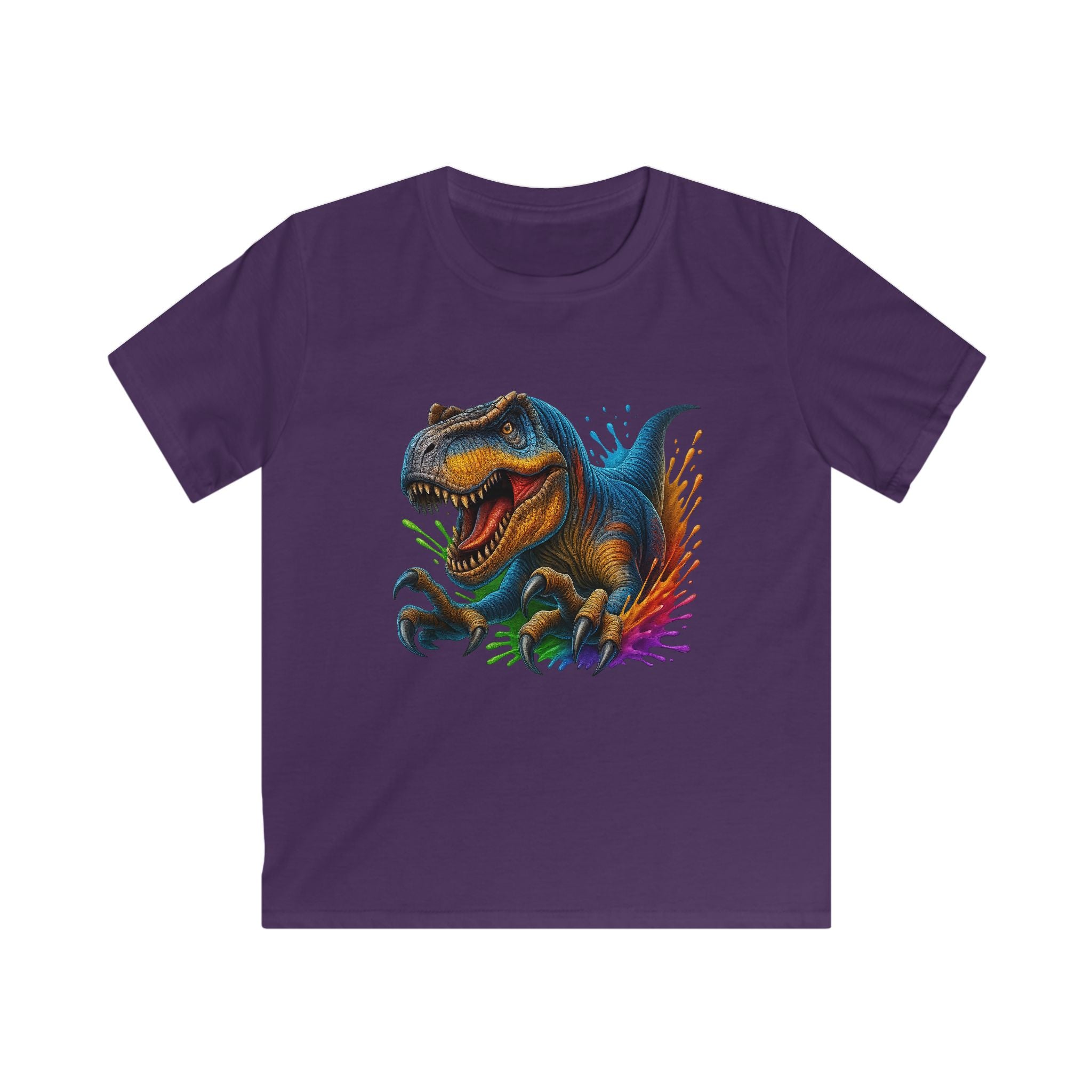 Kids T‑Shirt — Colorful T‑Rex Dinosaur Graphic Tee for Boys & Girls