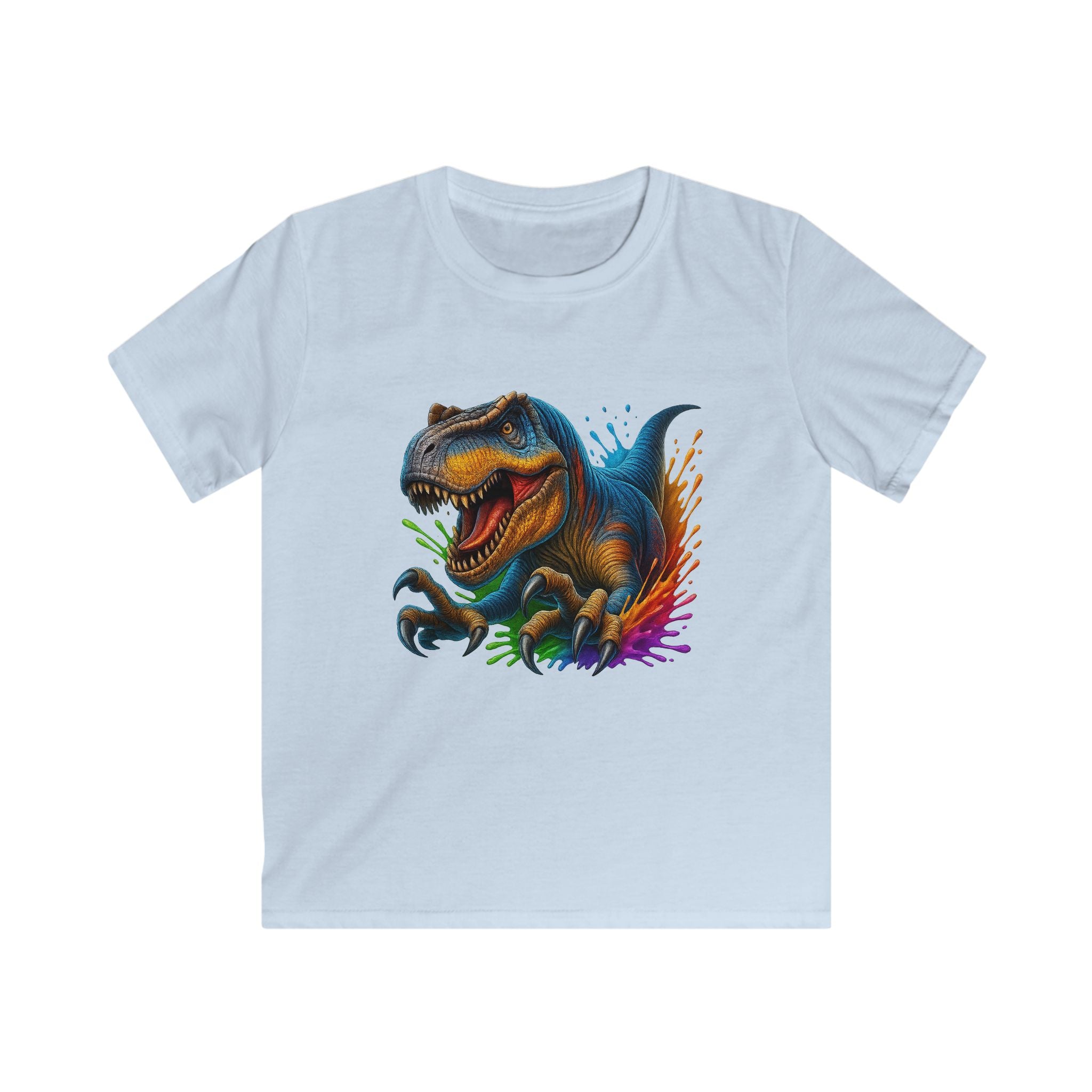 Kids T‑Shirt — Colorful T‑Rex Dinosaur Graphic Tee for Boys & Girls