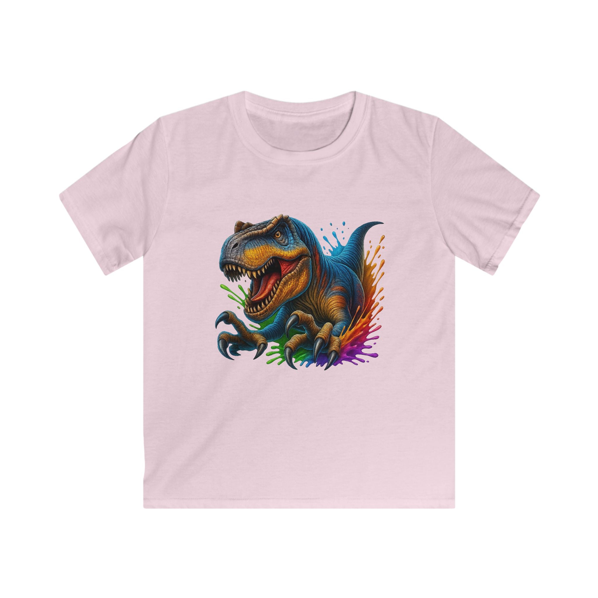 Kids T‑Shirt — Colorful T‑Rex Dinosaur Graphic Tee for Boys & Girls