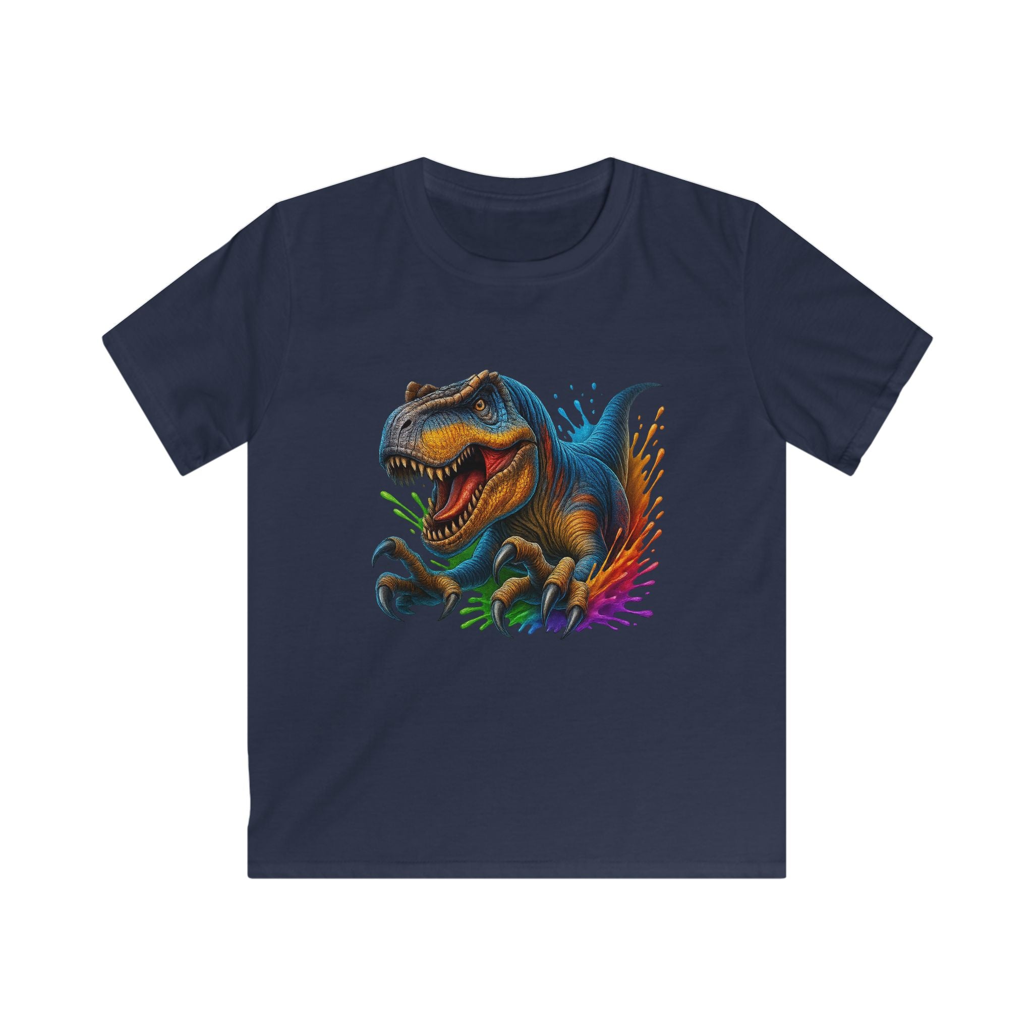 Kids T‑Shirt — Colorful T‑Rex Dinosaur Graphic Tee for Boys & Girls