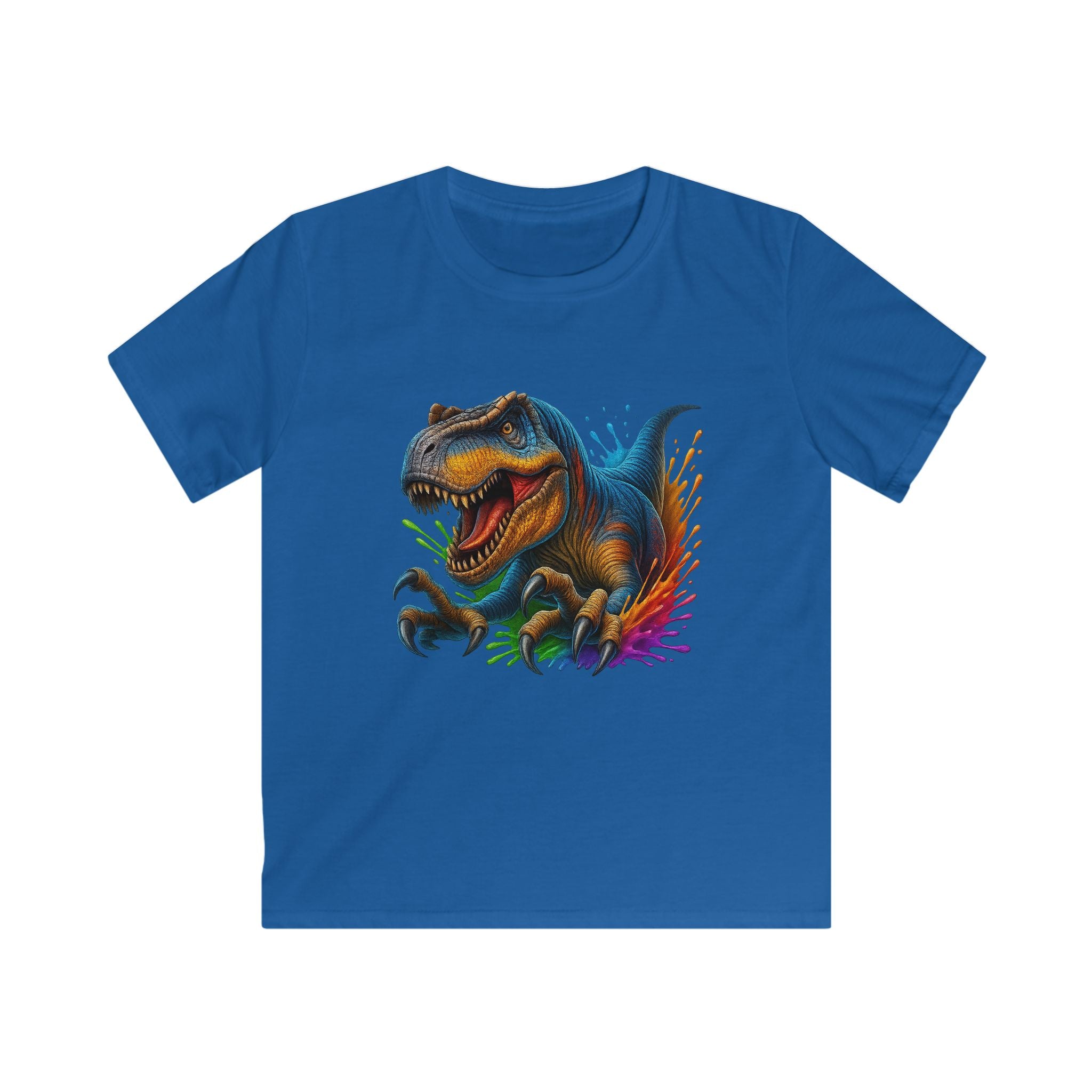 Kids T‑Shirt — Colorful T‑Rex Dinosaur Graphic Tee for Boys & Girls