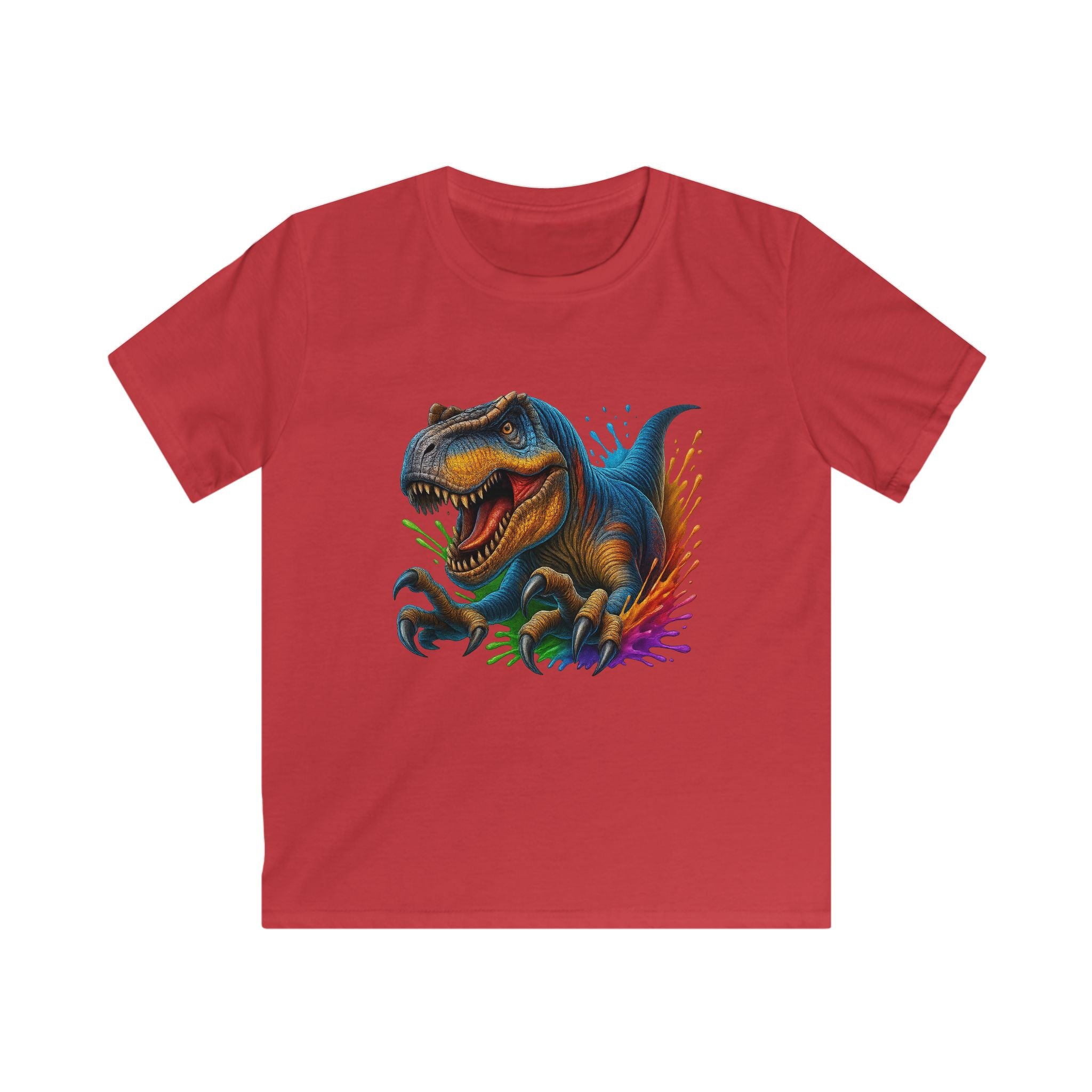 Kids T‑Shirt — Colorful T‑Rex Dinosaur Graphic Tee for Boys & Girls