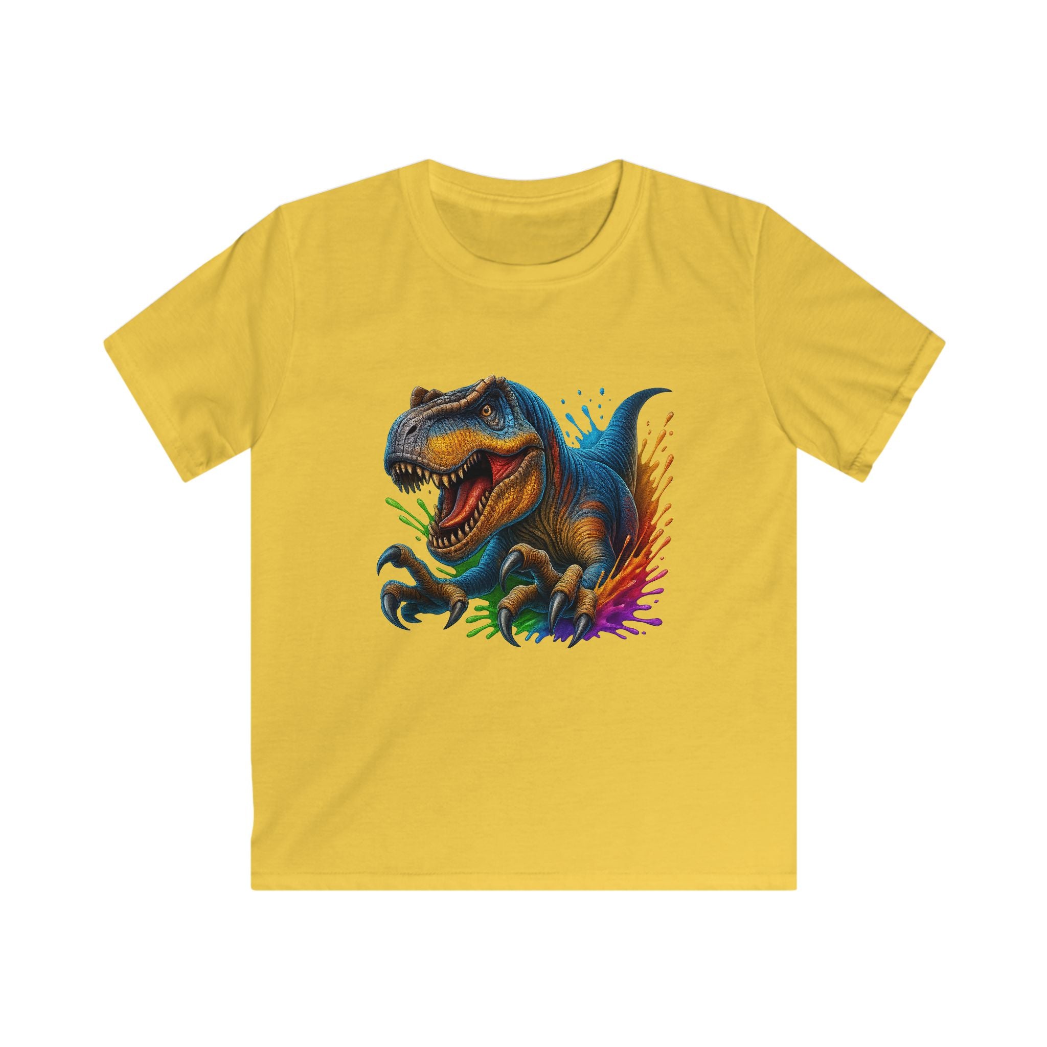 Kids T‑Shirt — Colorful T‑Rex Dinosaur Graphic Tee for Boys & Girls