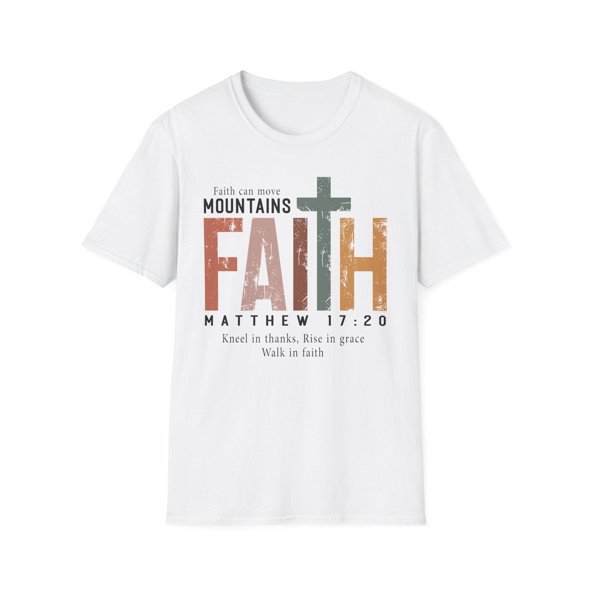 Faith Mountains T-Shirt — Matthew 17:20 Christian Inspirational Tee
