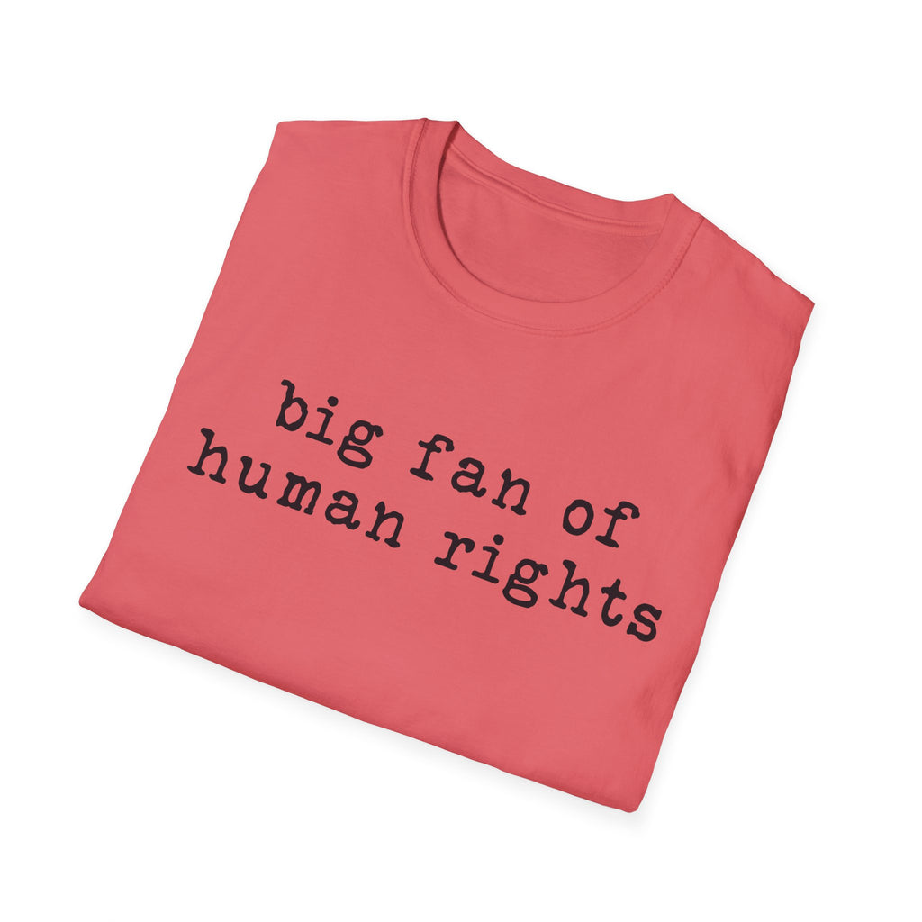 Human Rights T-Shirt - "big fan of human rights" Minimalist Tee