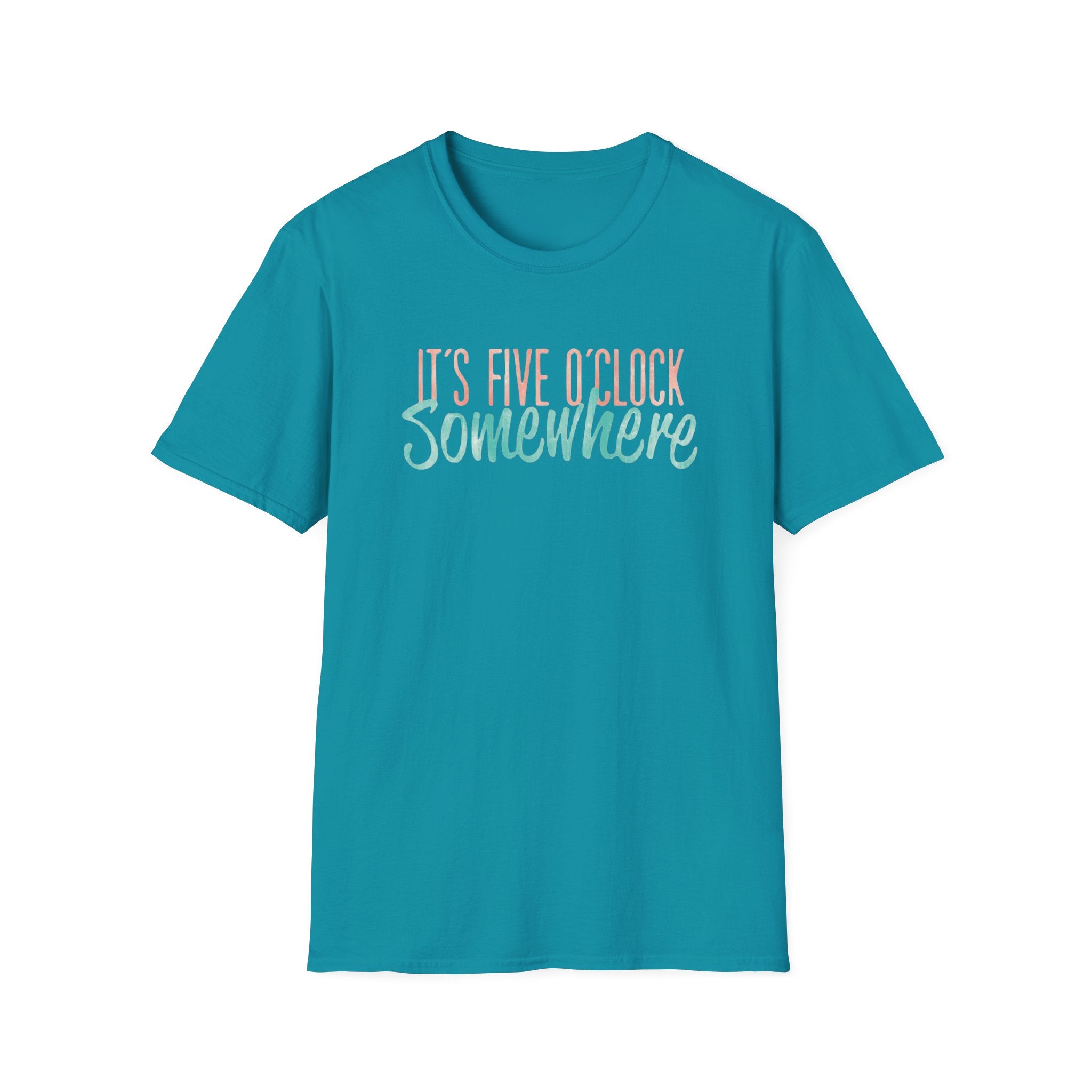 T-Shirt: "It’s Five O’Clock Somewhere" Pastel Vacation Tee