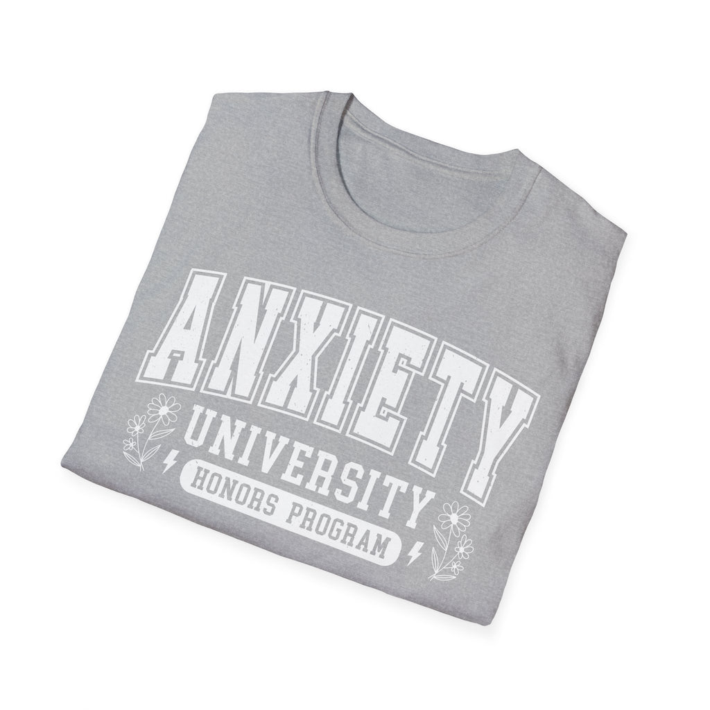 Anxiety University T-Shirt – "Anxiety University Honors Program" College Style Tee