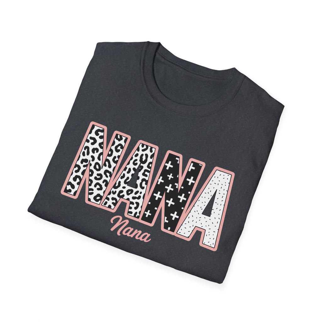 Nana Leopard & Stars T-Shirt — Personalized 'Nana' Graphic Tee for Grandmothers