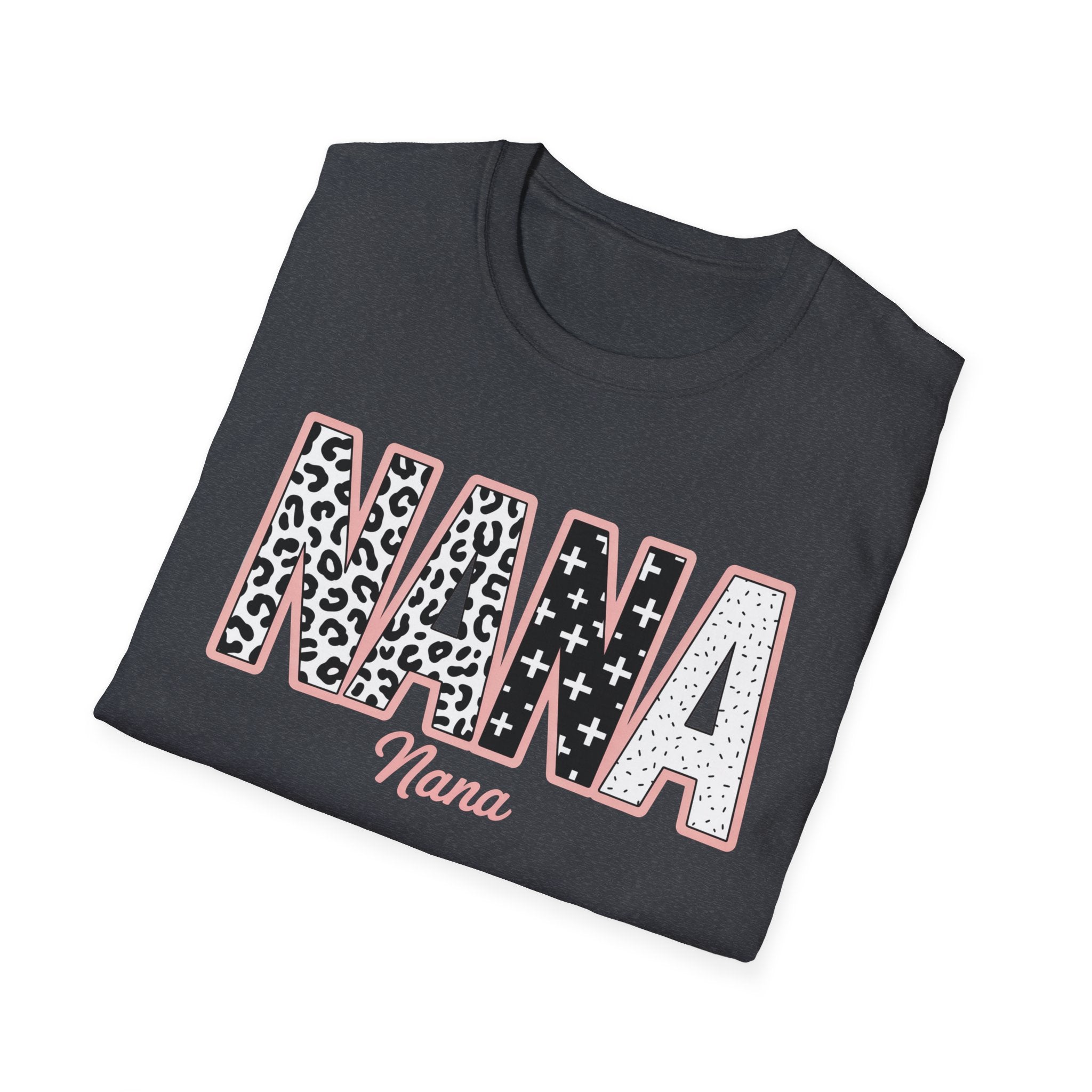 Nana Leopard & Stars T-Shirt — Personalized 'Nana' Graphic Tee for Grandmothers