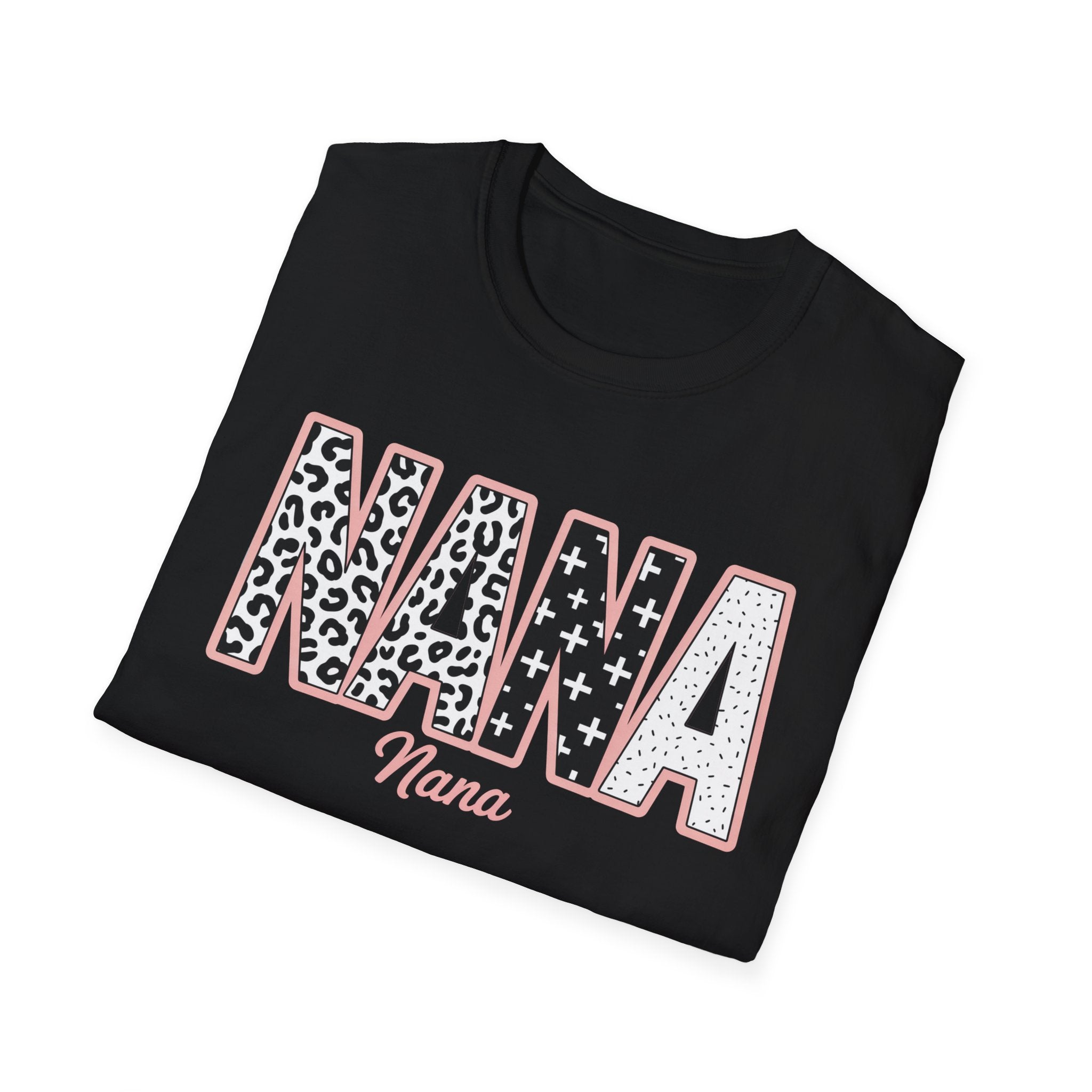 Nana Leopard & Stars T-Shirt — Personalized 'Nana' Graphic Tee for Grandmothers