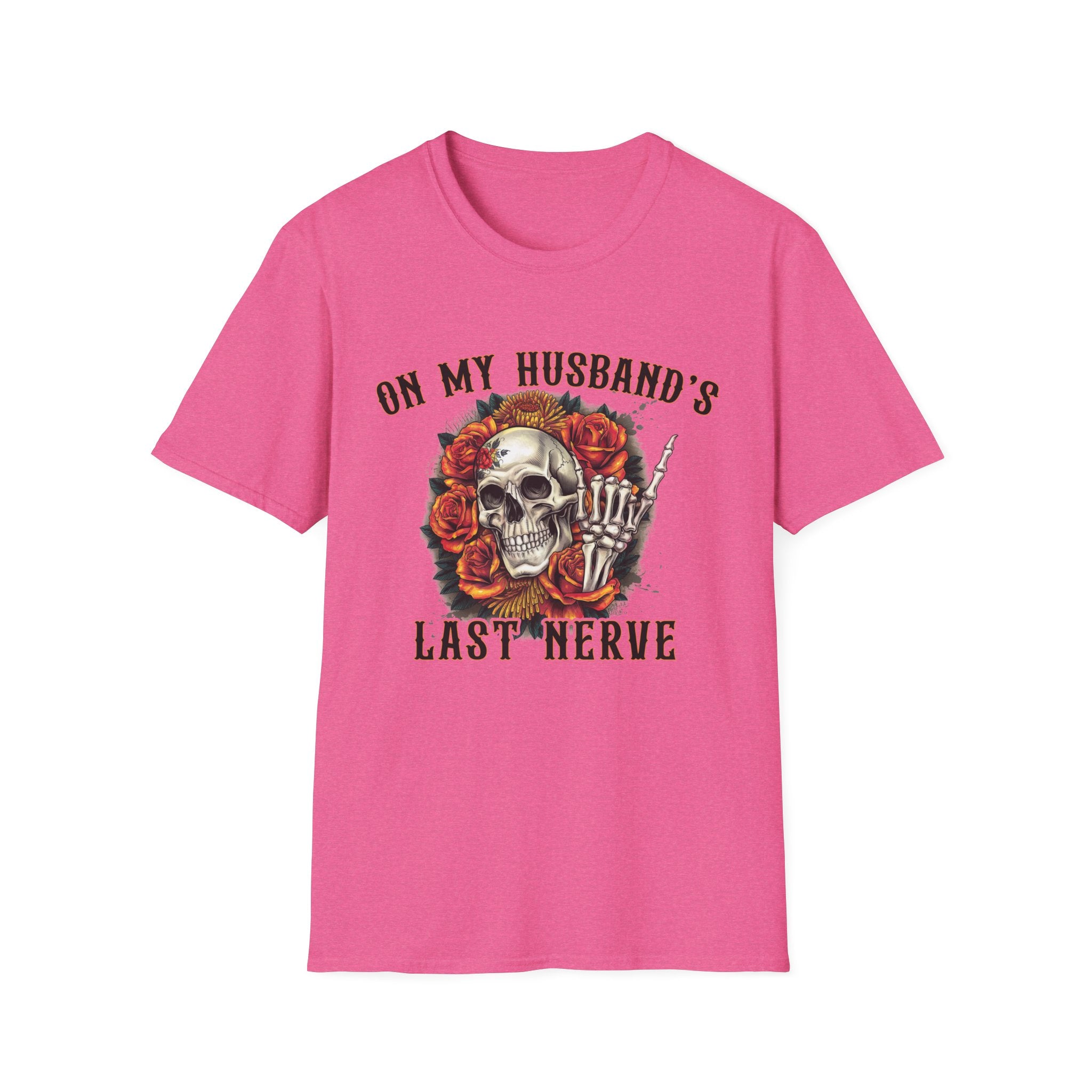 On My Husband's Last Nerve Skull & Roses T‑Shirt