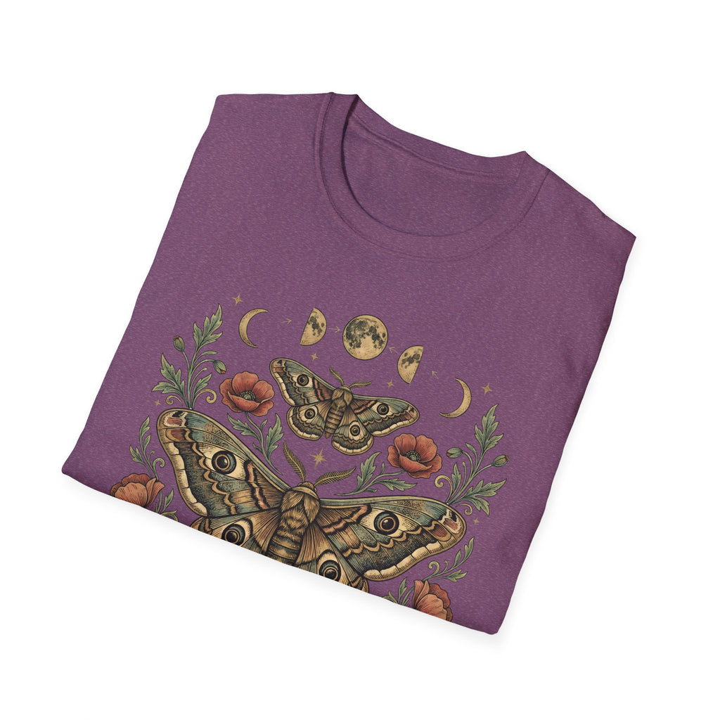 Moth & Moon Botanical T-Shirt — Vintage Poppy Moth Graphic Tee