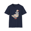 Vintage Patchwork Duck T-Shirt — Cute Floral Goose with Bow Tee