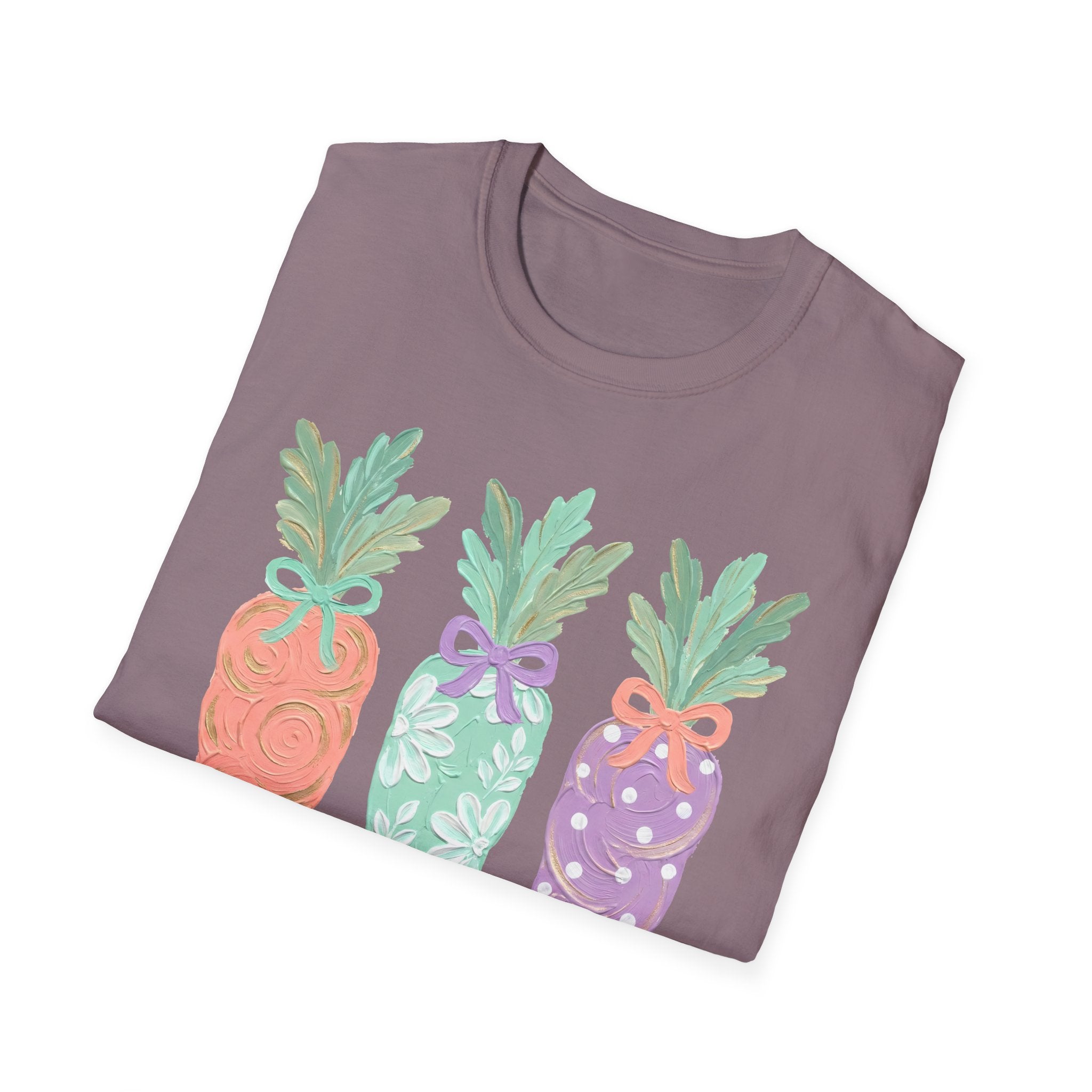 Carrot Trio Graphic T-Shirt — Pastel Floral Easter Tee