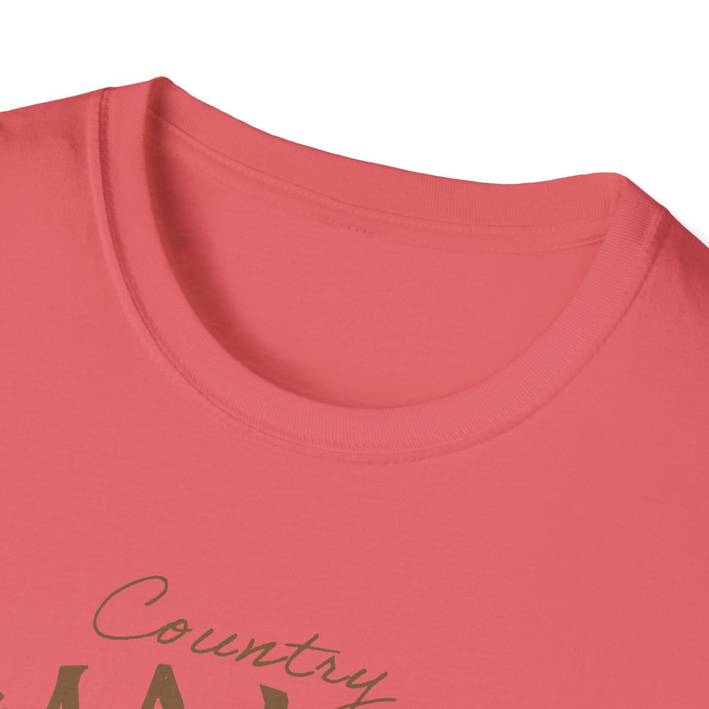 Country Mama T-Shirt — Floral Longhorn Skull Graphic