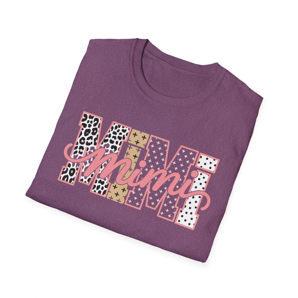 Mimi Leopard Patchwork T‑Shirt — Cute Floral & Animal Print "Mimi" Graphic Tee