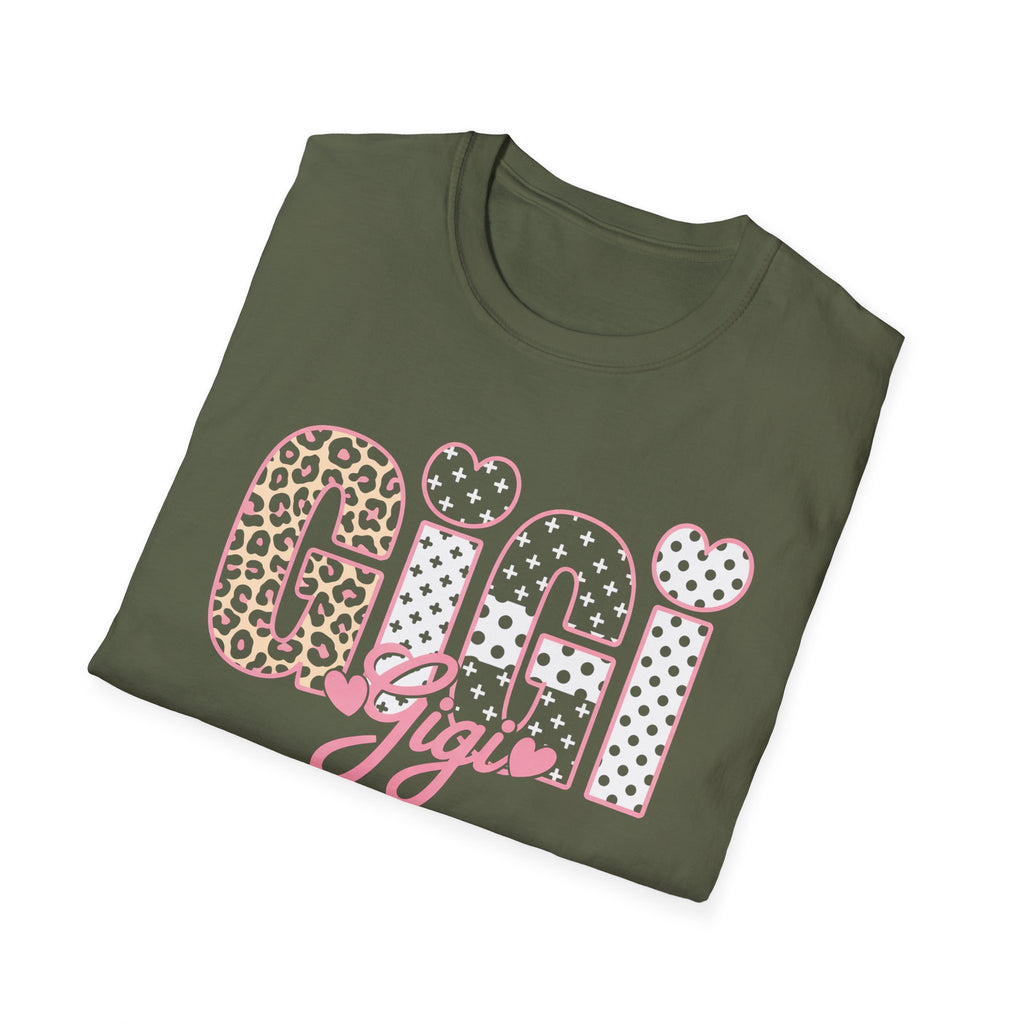 Gigi Floral Heart Tee — Pink 'Gigi' Script Grandmother T-Shirt