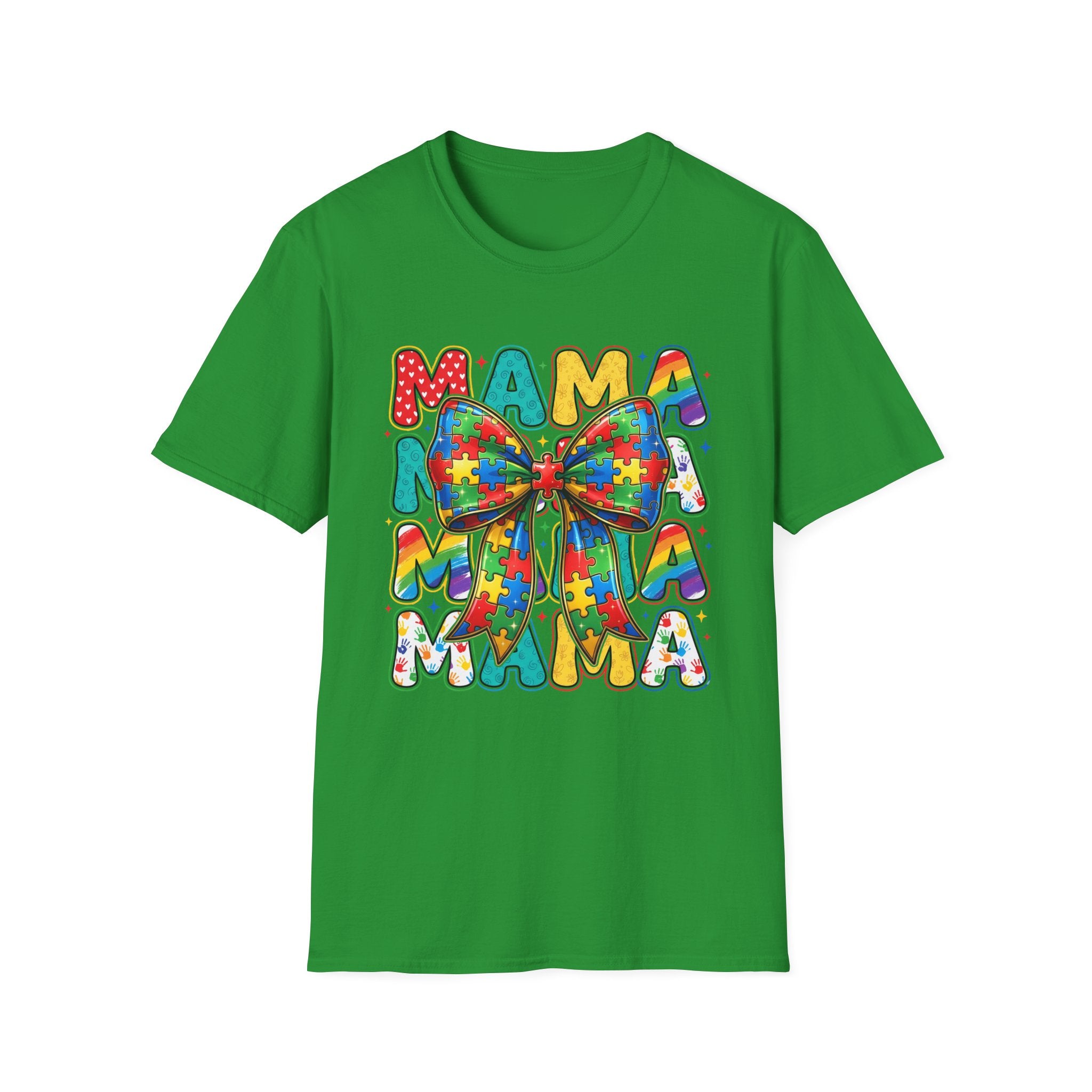 Autism Awareness Mama T-Shirt — Puzzle Ribbon Mom Tee for Autism Support