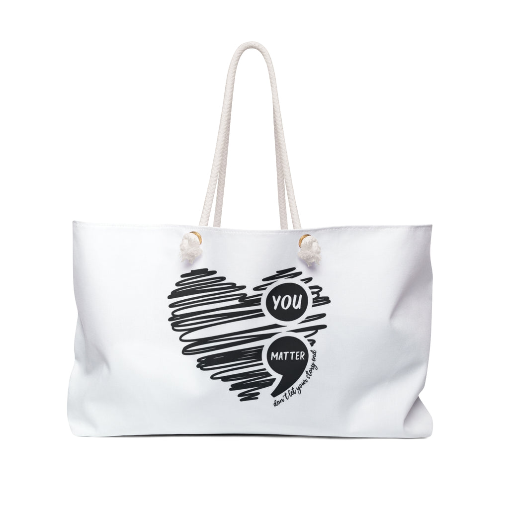 You Matter Heart Weekender Bag — Inspirational Travel Tote