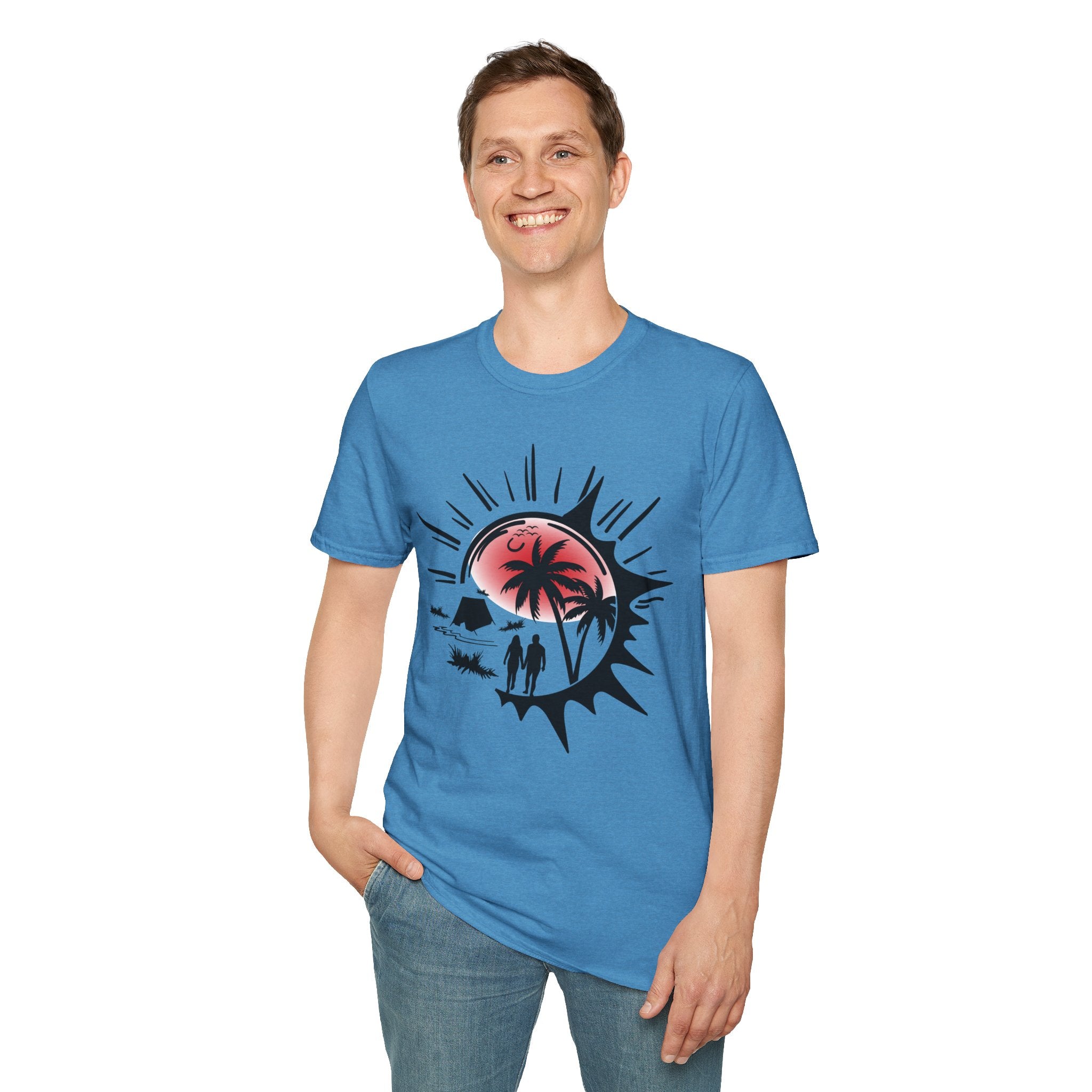 T-Shirt — Tropical Sunset Beach Graphic Tee