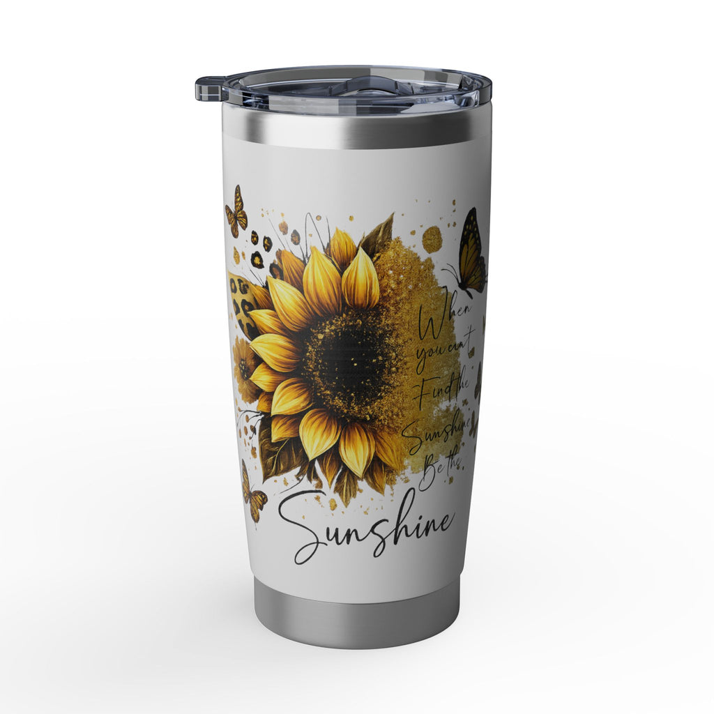 Sunflower & Monarch 20oz Tumbler — Inspirational Travel Drinkware