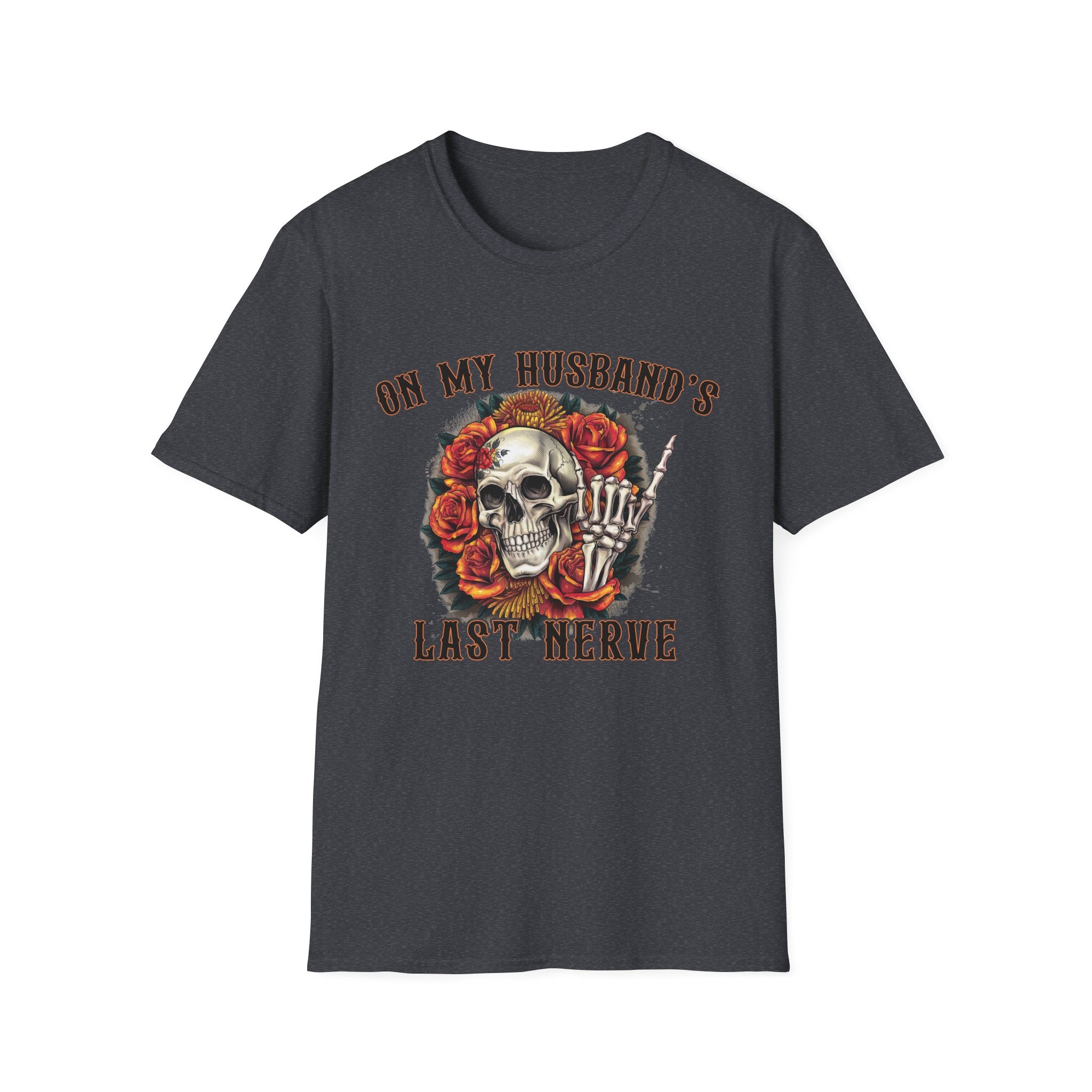 On My Husband's Last Nerve Skull & Roses T‑Shirt