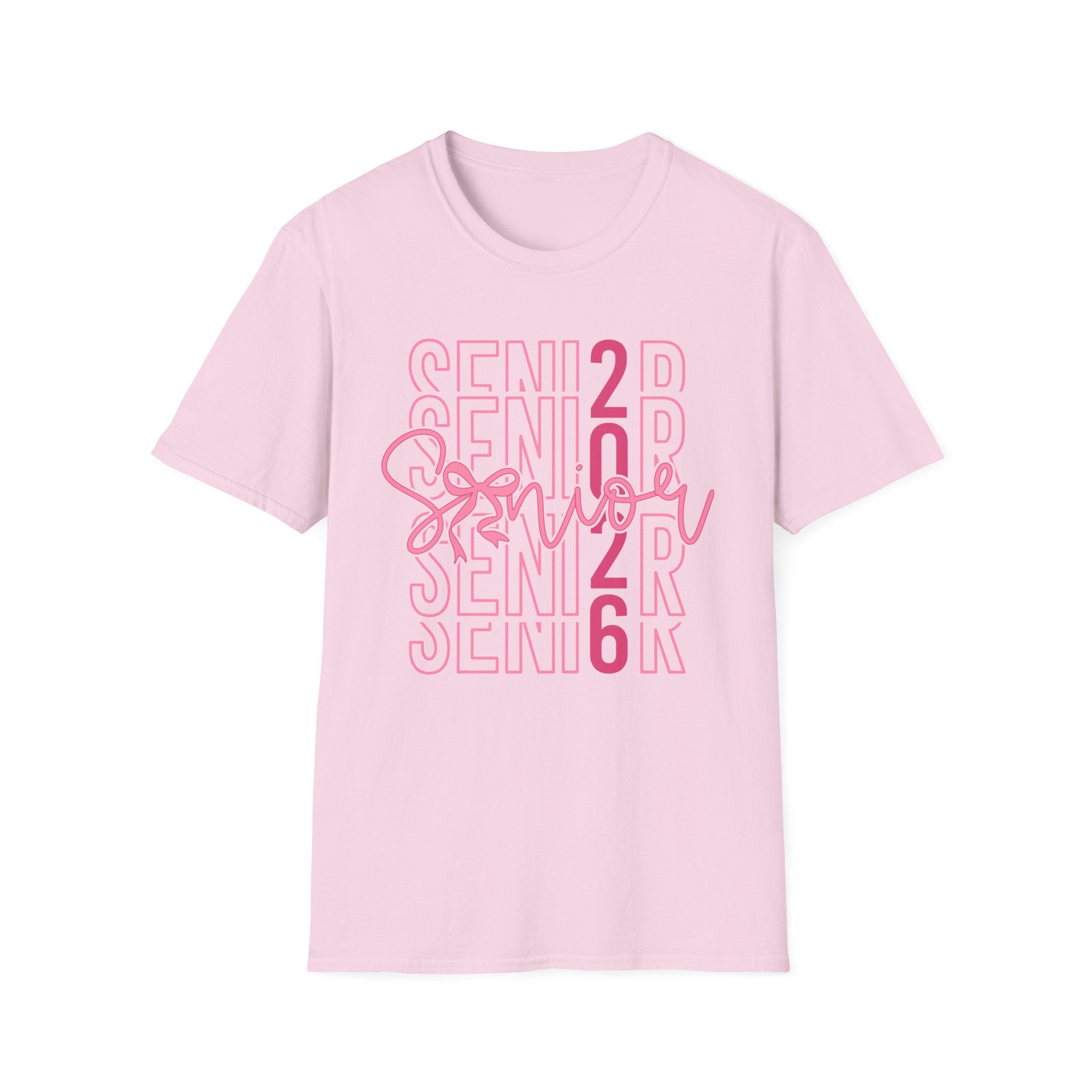 Senior 2026 T-Shirt — Pink Script Graduation Tee