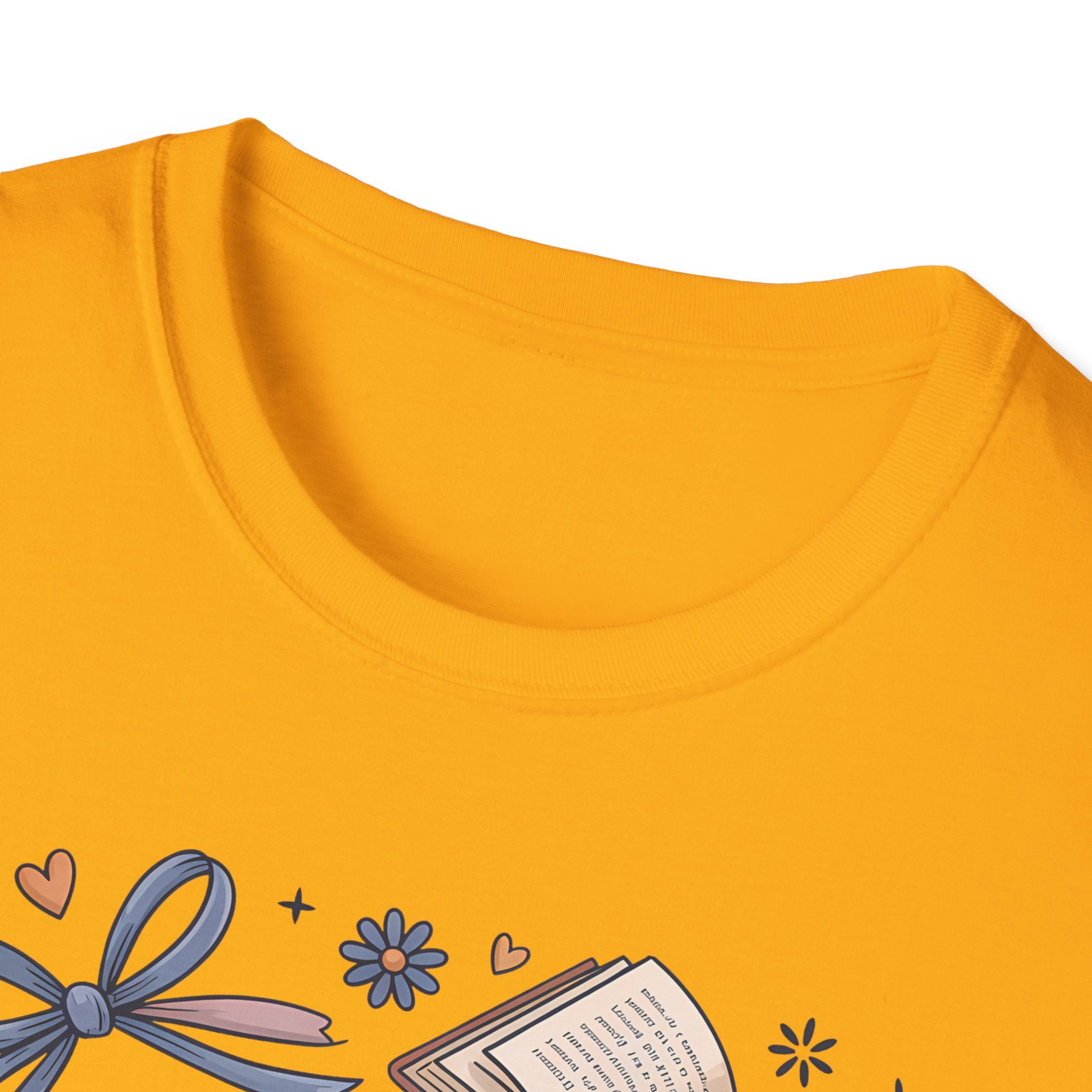 T-Shirt — "Just One More Chapter" Book Lover Tee with Glasses & Coffee