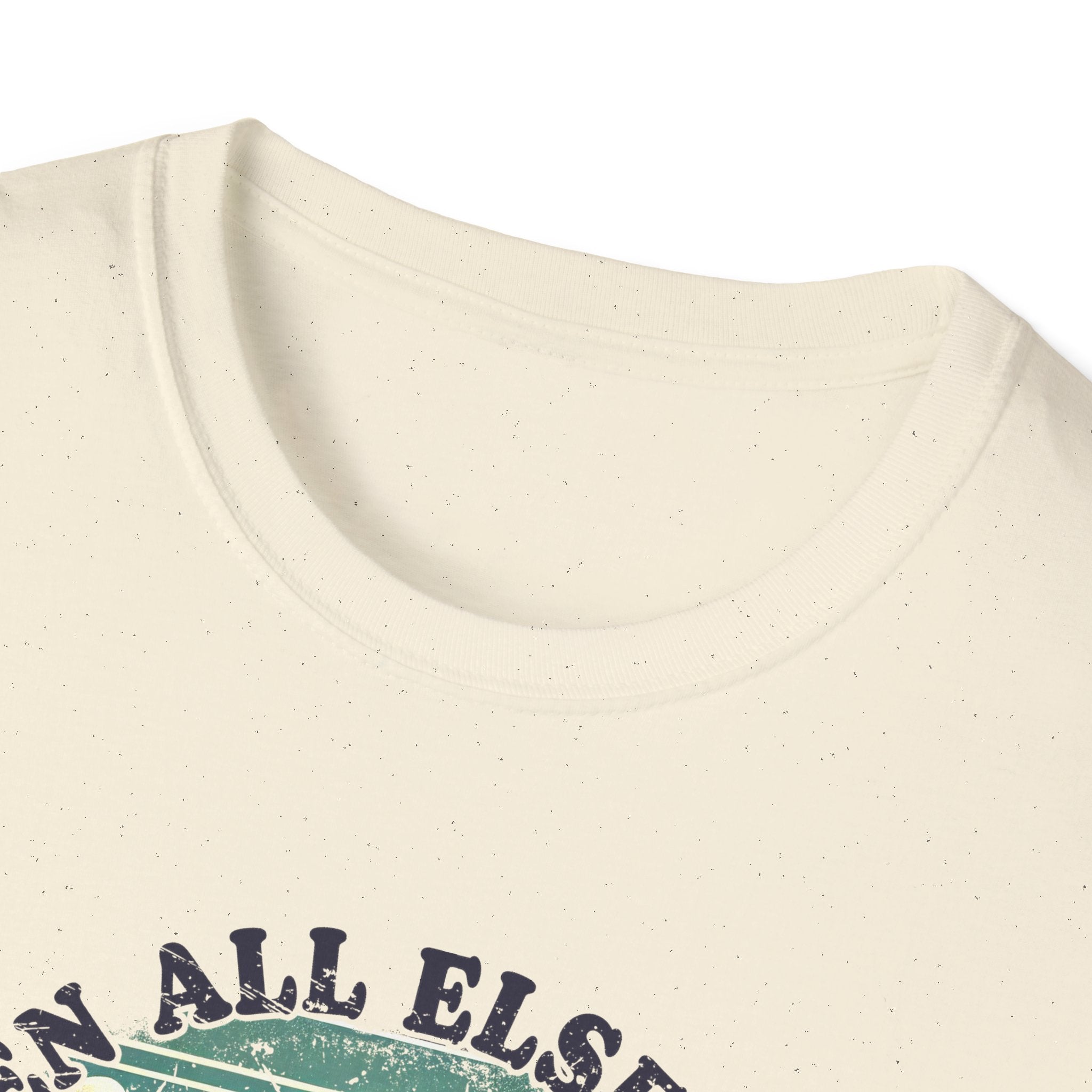 Faith-Based Graphic T-Shirt — "When All Else Fails, God Doesn't" Desert Sunset Design