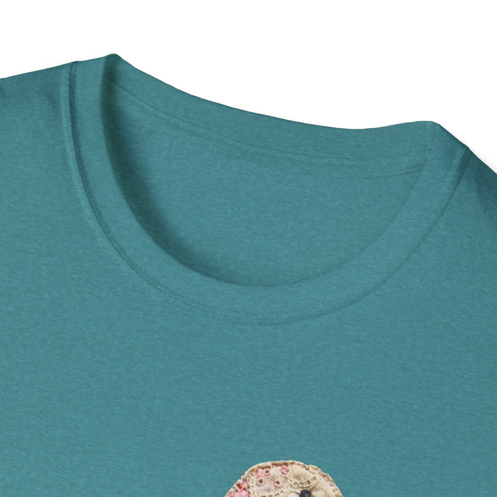 Vintage Patchwork Duck T-Shirt — Cute Floral Goose with Bow Tee