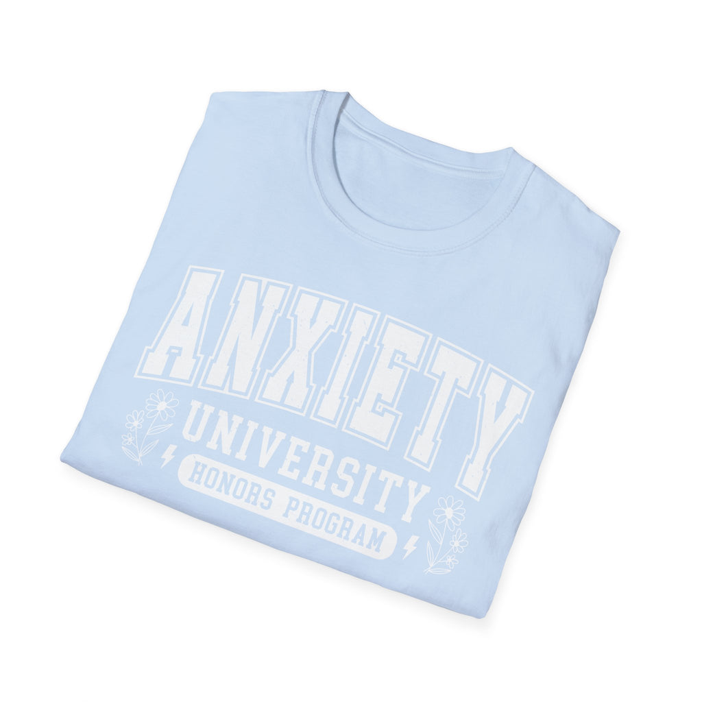 Anxiety University T-Shirt – "Anxiety University Honors Program" College Style Tee