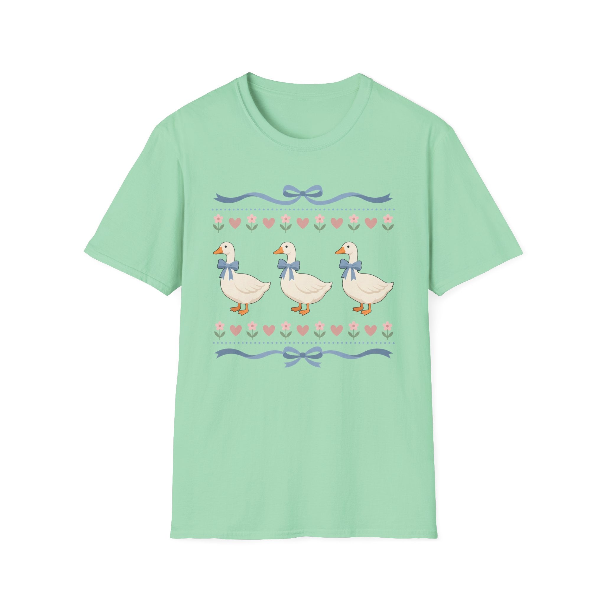 Duck Trio Tee — Cute Pastel Ducks with Bows Spring/Summer Graphic T-Shirt
