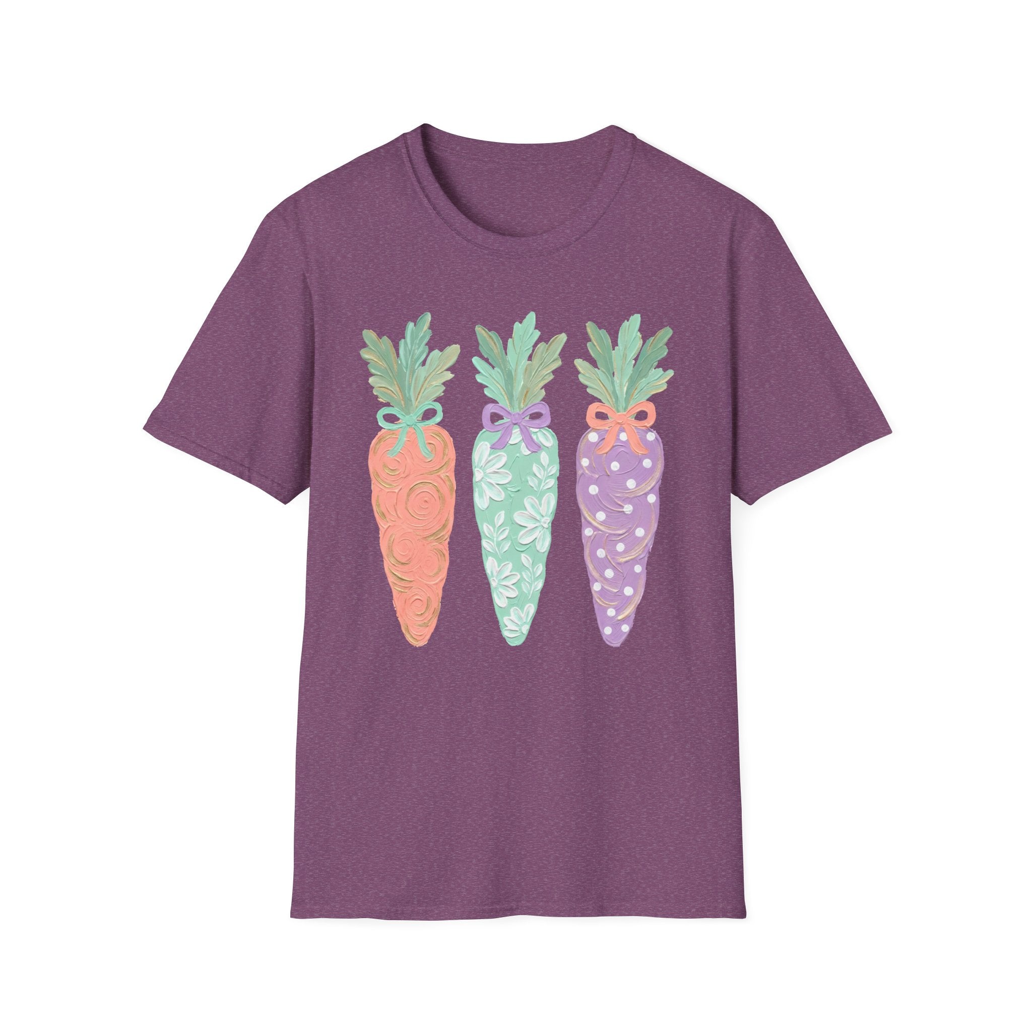 Carrot Trio Graphic T-Shirt — Pastel Floral Easter Tee