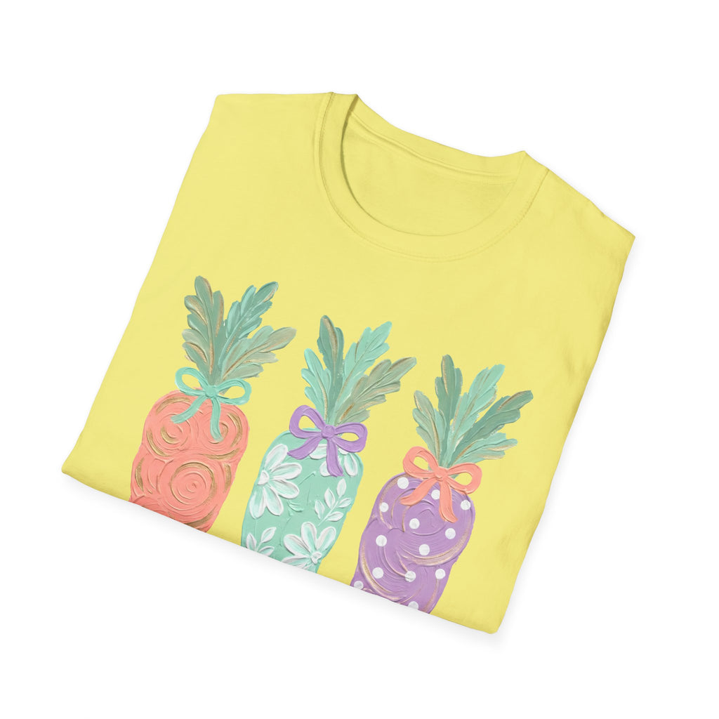 Carrot Trio Graphic T-Shirt — Pastel Floral Easter Tee