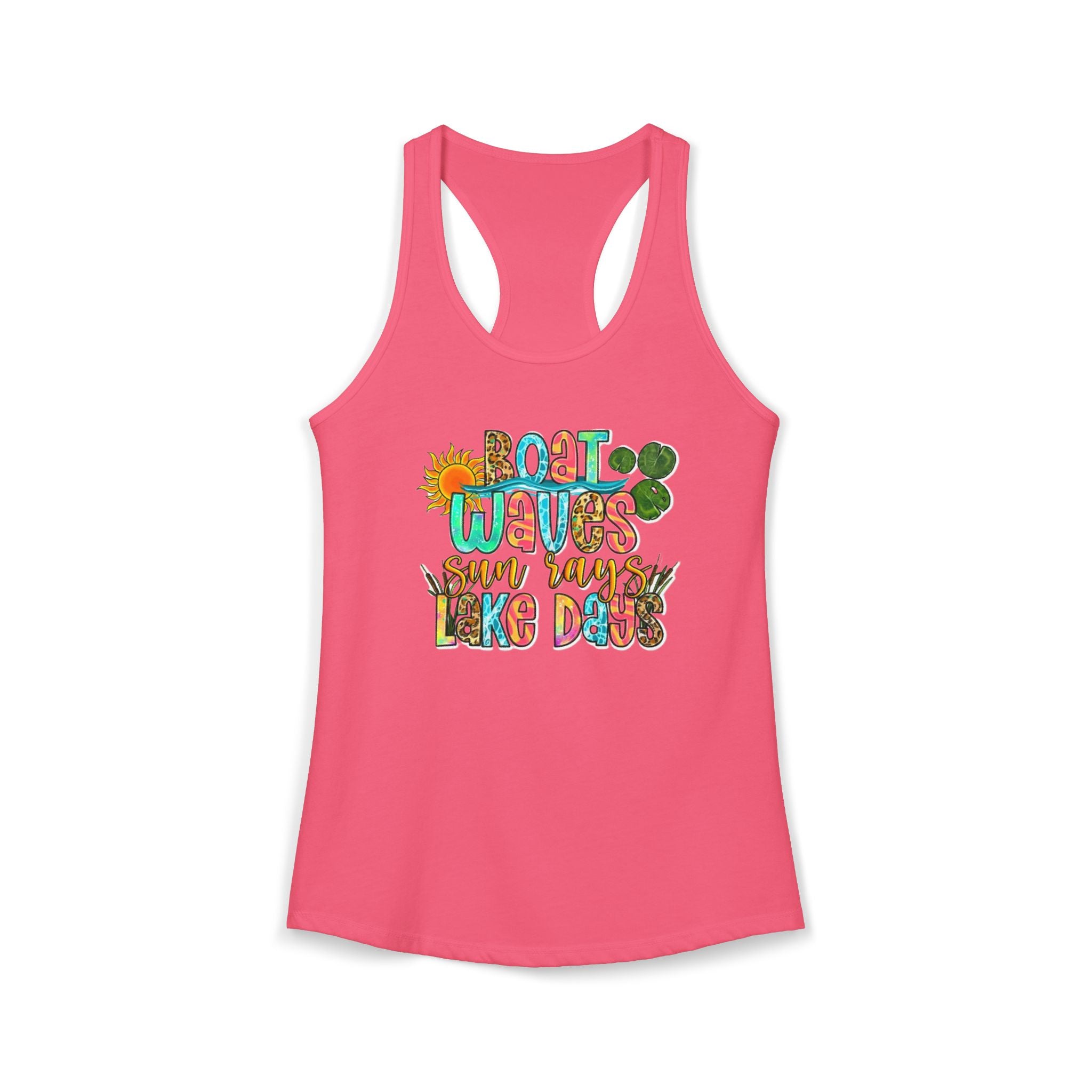 Boat Waves, Sun Rays, Lake Days -- Women's Ideal Racerback Tank