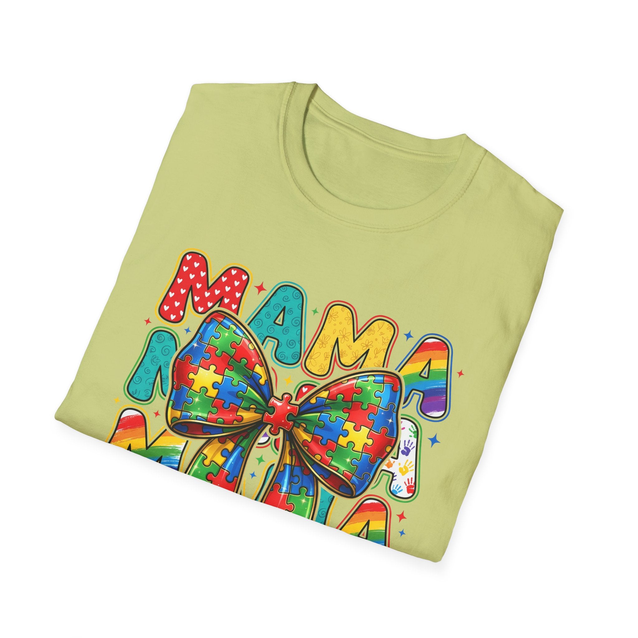 Autism Awareness Mama T-Shirt — Puzzle Ribbon Mom Tee for Autism Support