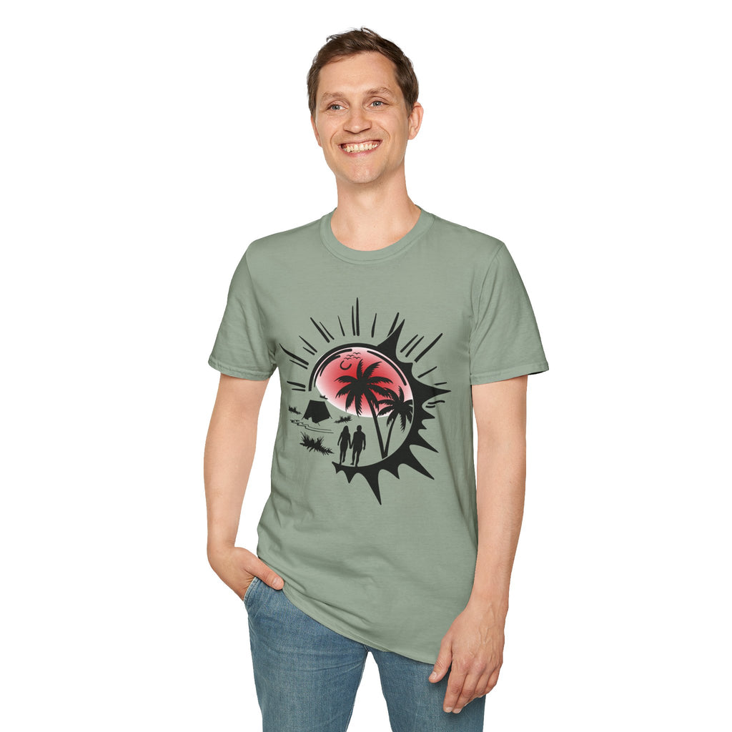 T-Shirt — Tropical Sunset Beach Graphic Tee