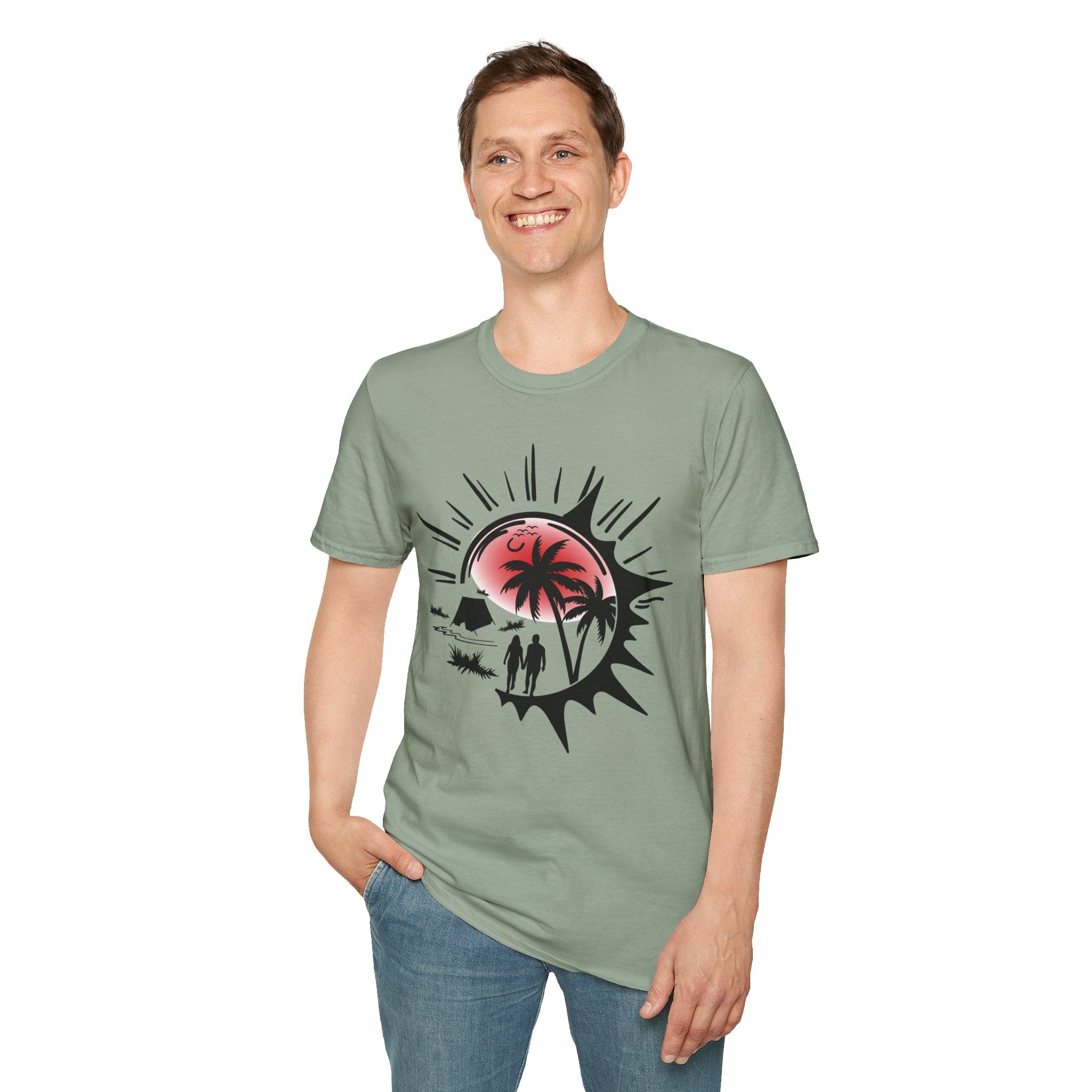 T-Shirt — Tropical Sunset Beach Graphic Tee